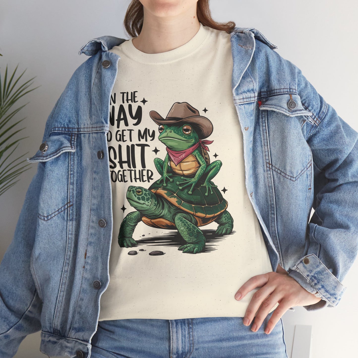 Graphic Tee - Frog Riding a Turtle On My Way To Get My Shit Together Tshirt