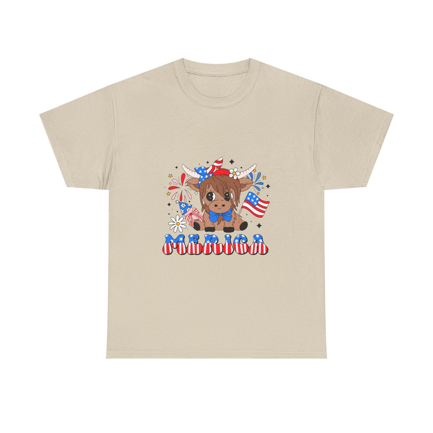 Patriotic Highland Cow T-shirt