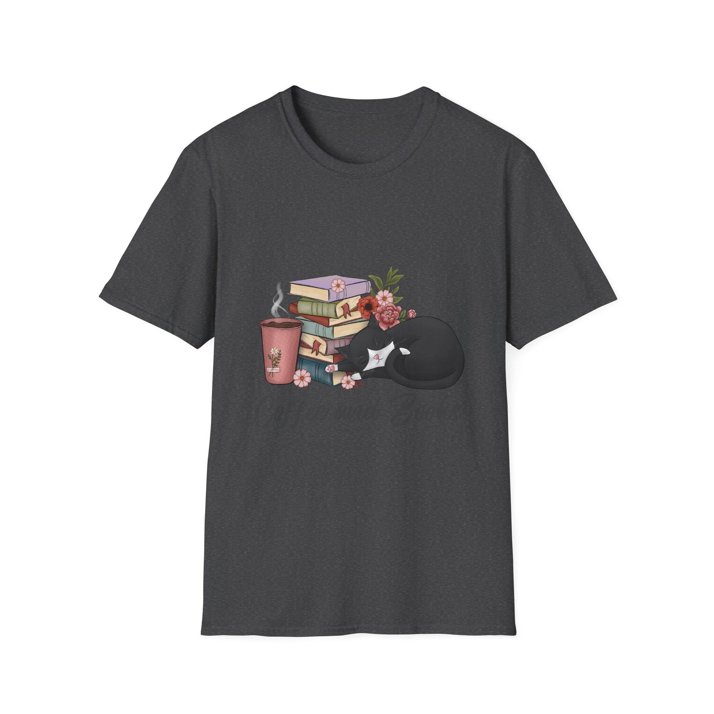 Coffee and Books Cat Tee