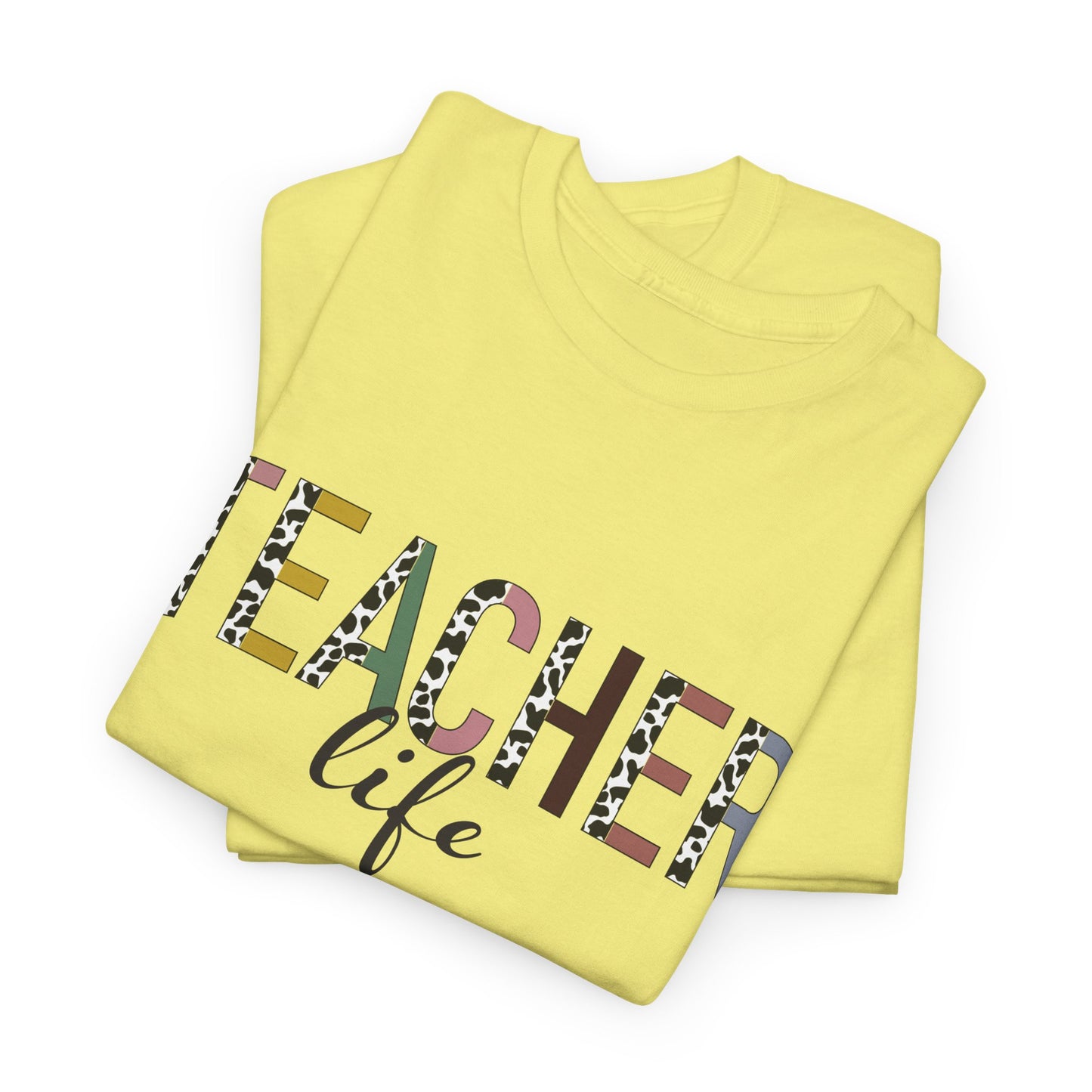 Teacher Life Unisex Heavy Cotton Tee – Perfect Gift for Educators, Back to School, Teacher Appreciation, Casual Wear, Gift