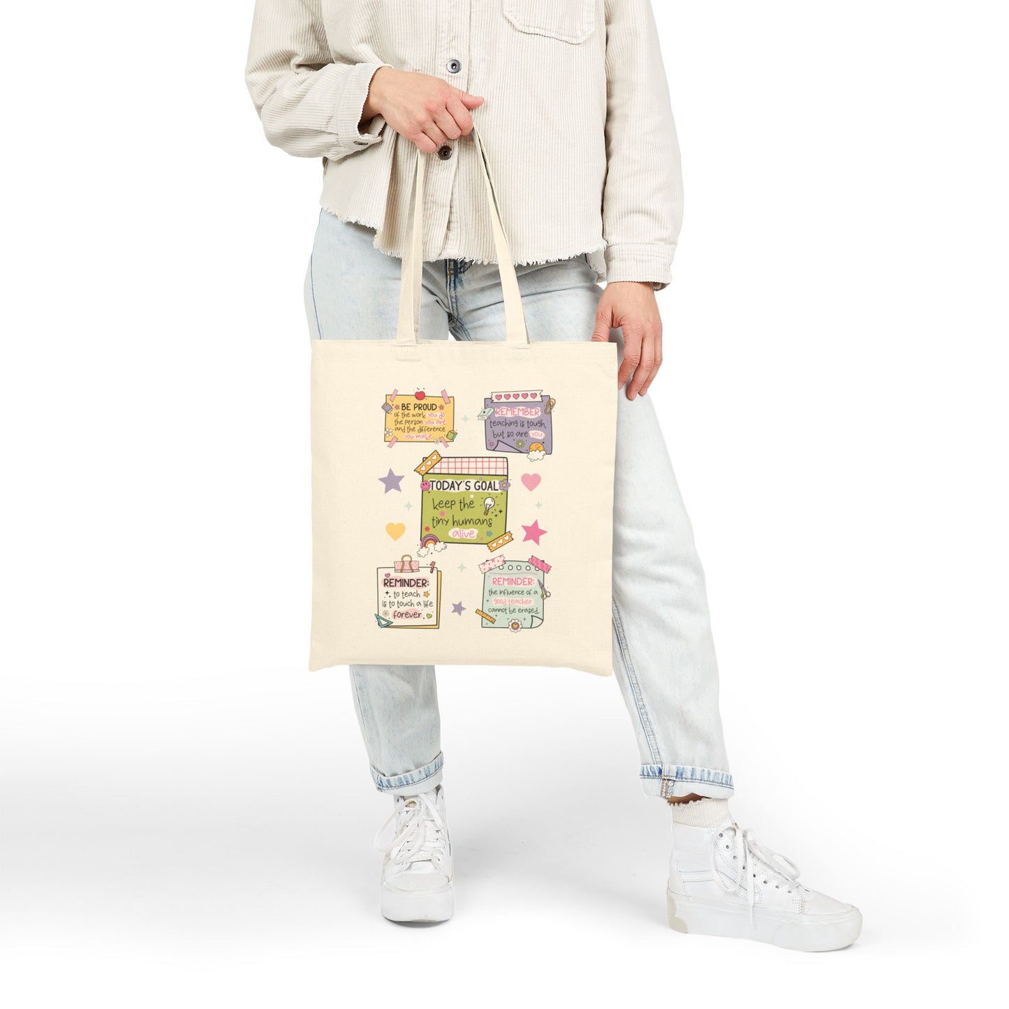 Inspirational Cotton Canvas Tote Bag - Motivational Quotes for Everyday Use, Eco-Friendly Gift, Shopping Bag, Arts & Crafts