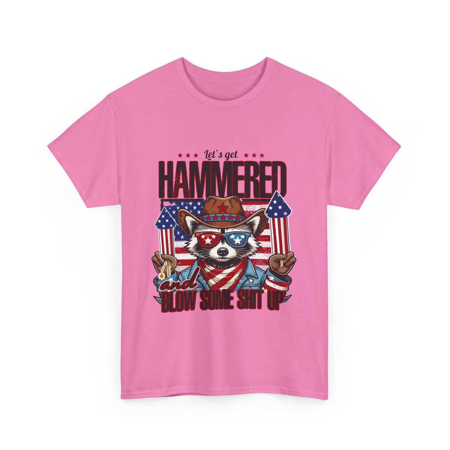 Patriotic Let's Get Hammered! American Party Raccoon Shirt
