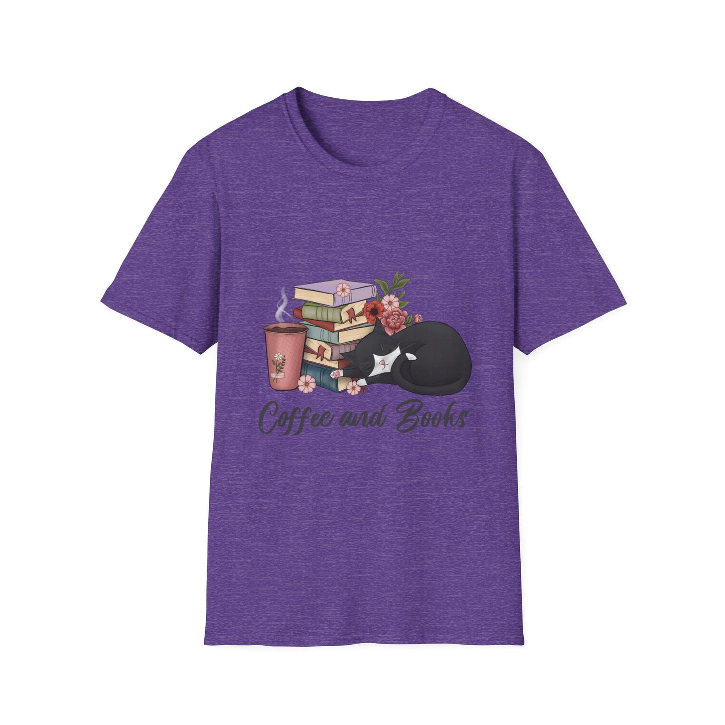 Coffee and Books Cat Tee