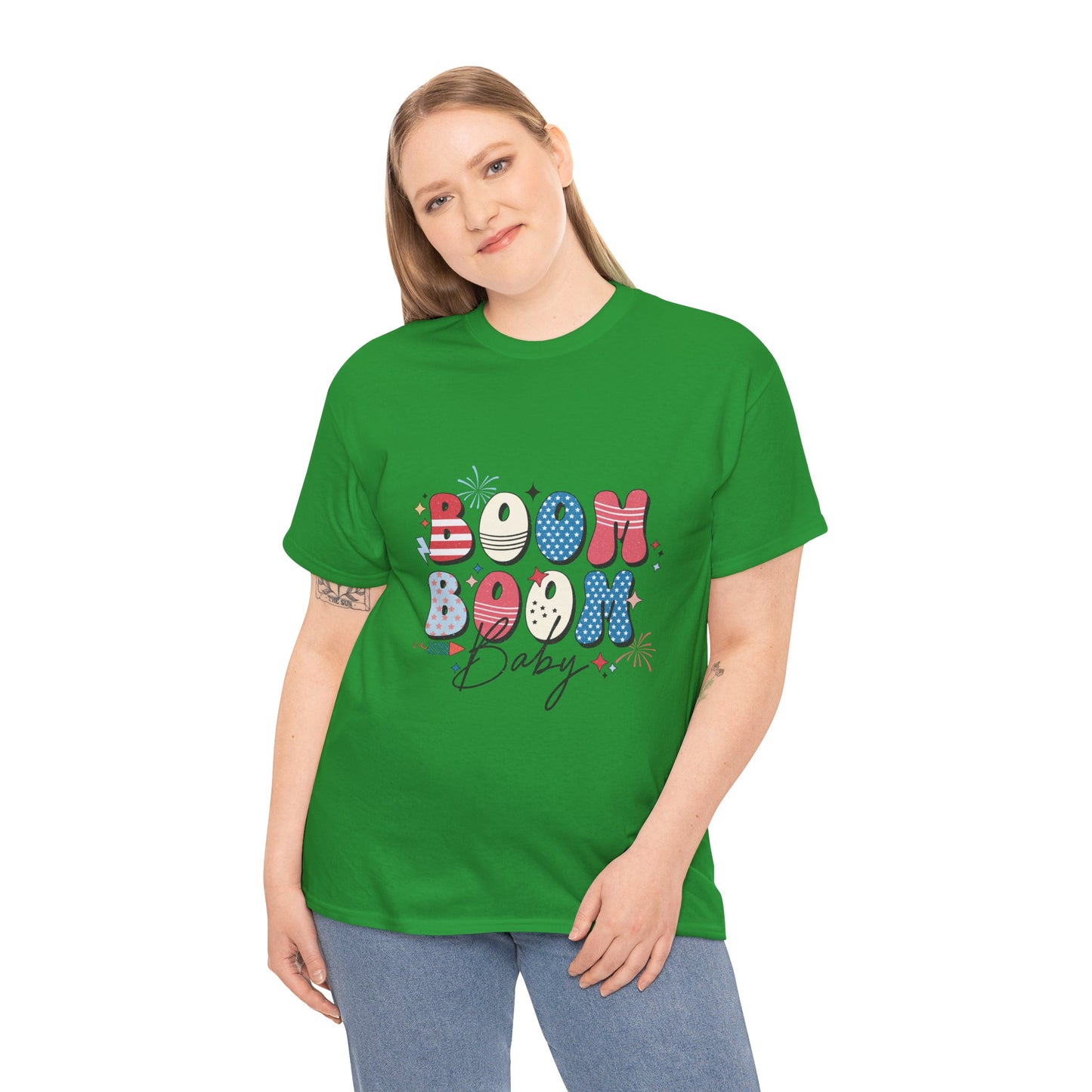Celebrate Independence Day T-Shirt, Boom Boom Baby Tee, Fun Summer Shirt, Patriotic Apparel, Fourth of July Party Gift