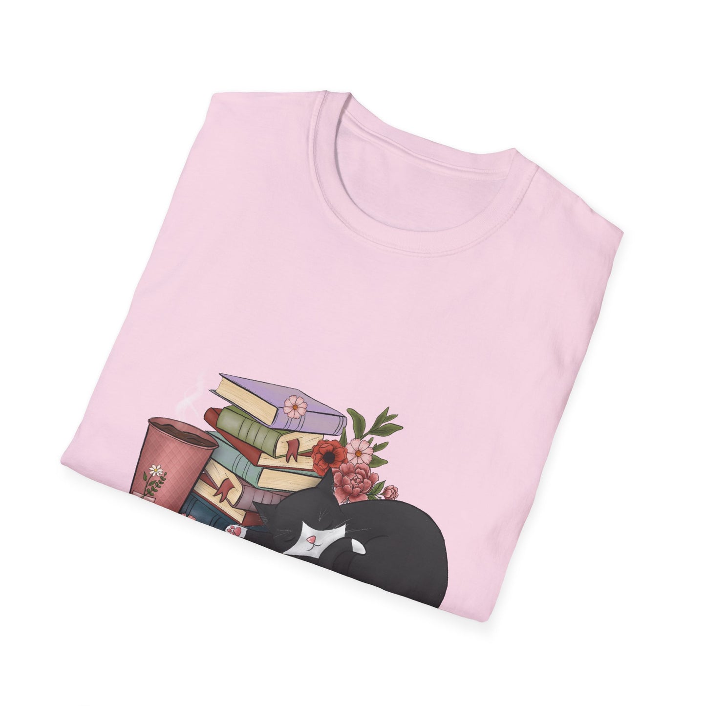 Coffee and Books Cat Tee