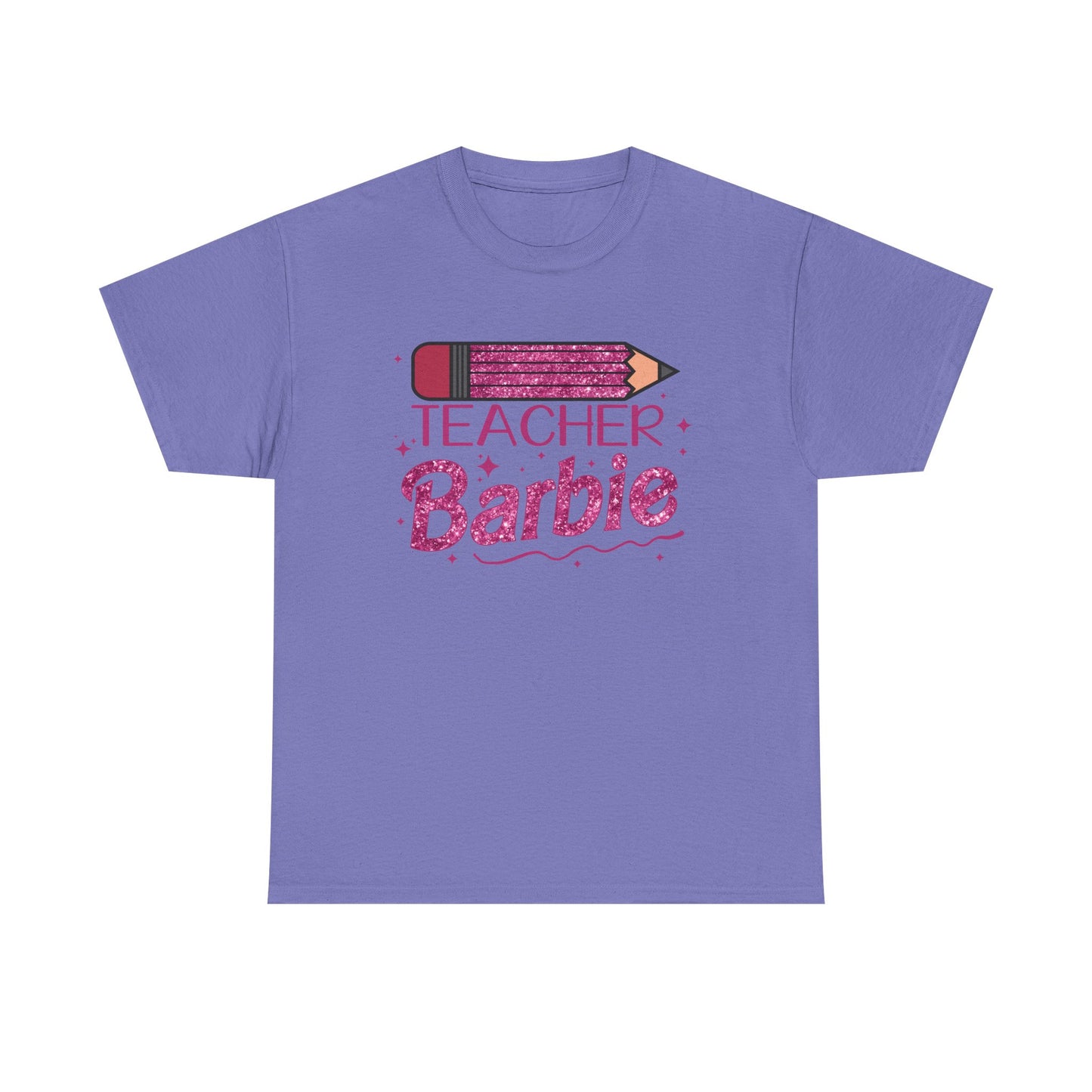Pink Glittery Pencil Teacher Barbie T-Shirt