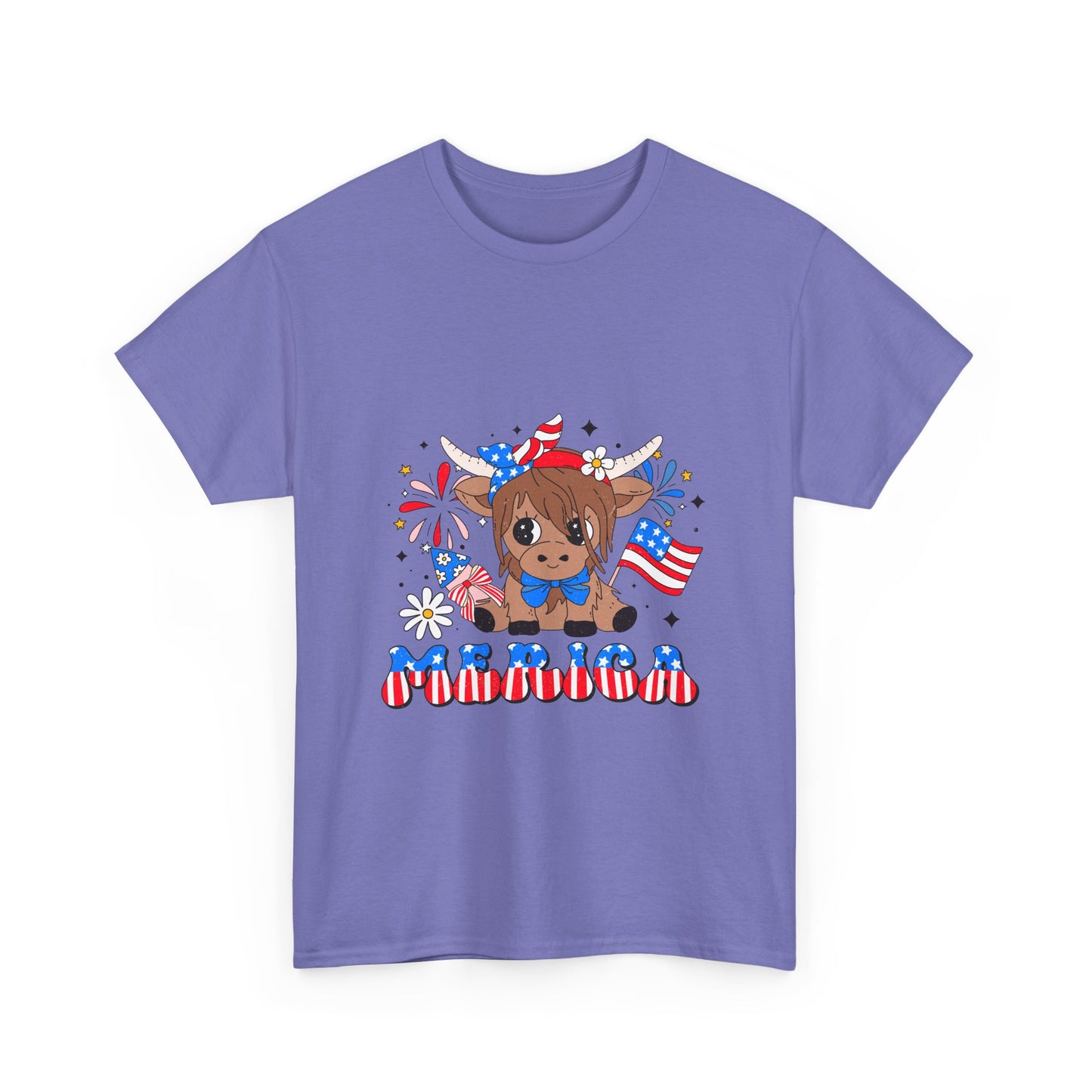 Patriotic Highland Cow T-shirt