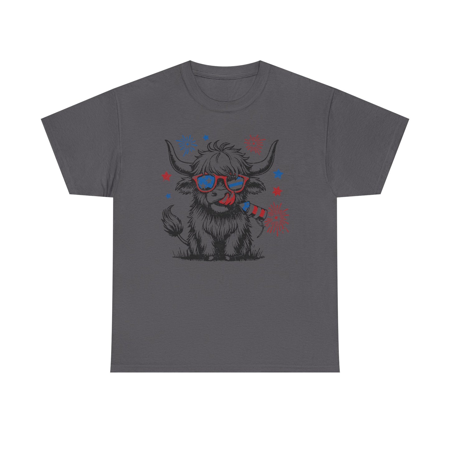 Patriotic Highland Cow Tee