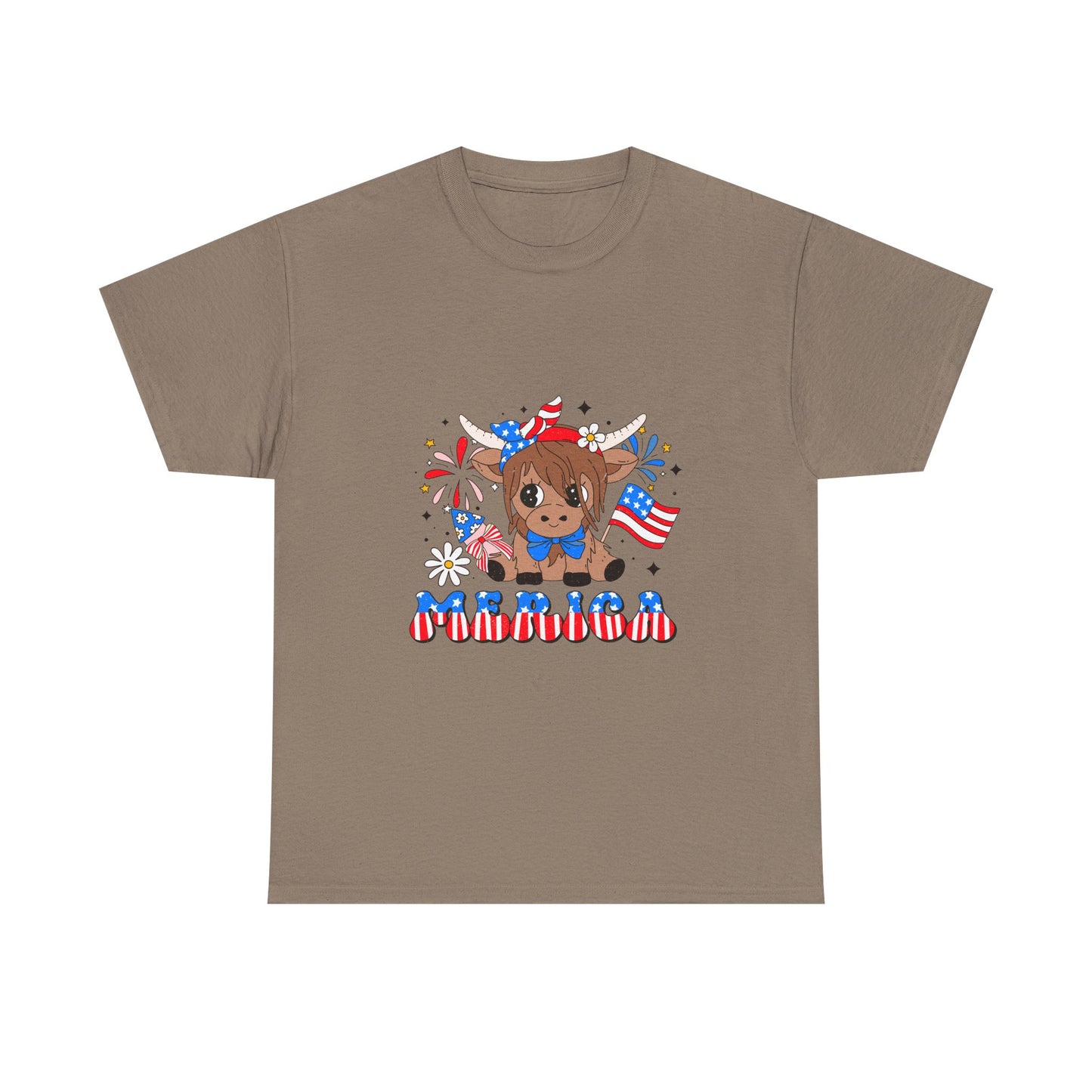 Patriotic Highland Cow T-shirt