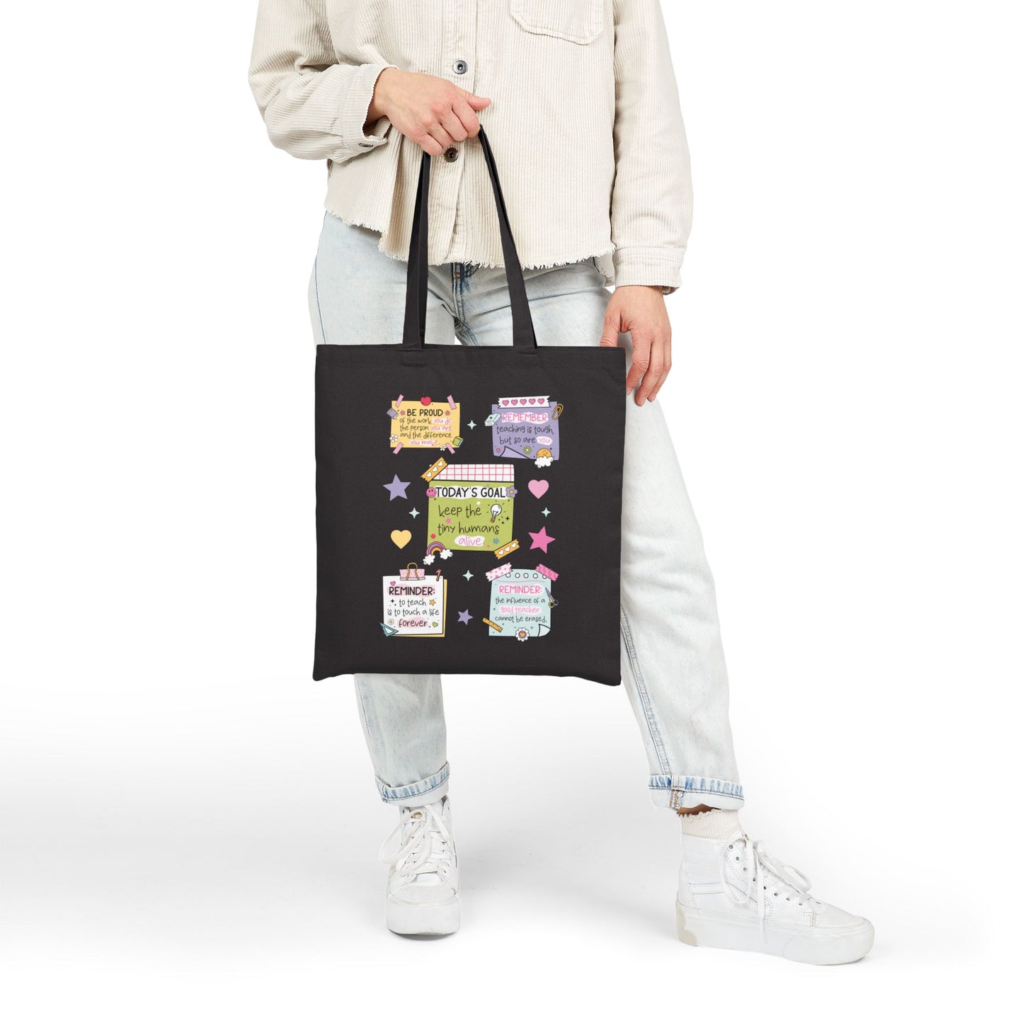 Inspirational Cotton Canvas Tote Bag - Motivational Quotes for Everyday Use, Eco-Friendly Gift, Shopping Bag, Arts & Crafts
