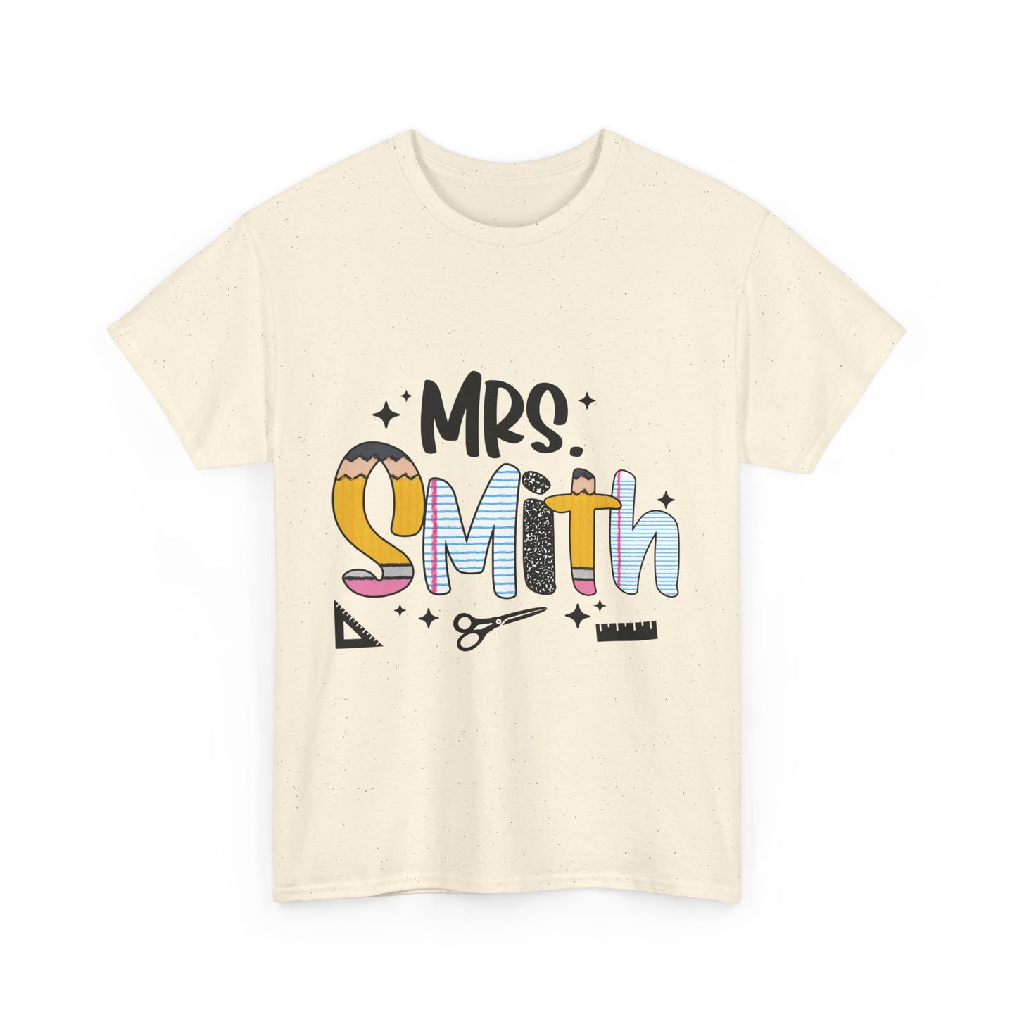 Custom Mrs. Smith Unisex Cotton Tee, Personalized Gift, Bridal Shower T-Shirt, Wedding Celebration, Newlywed Gift