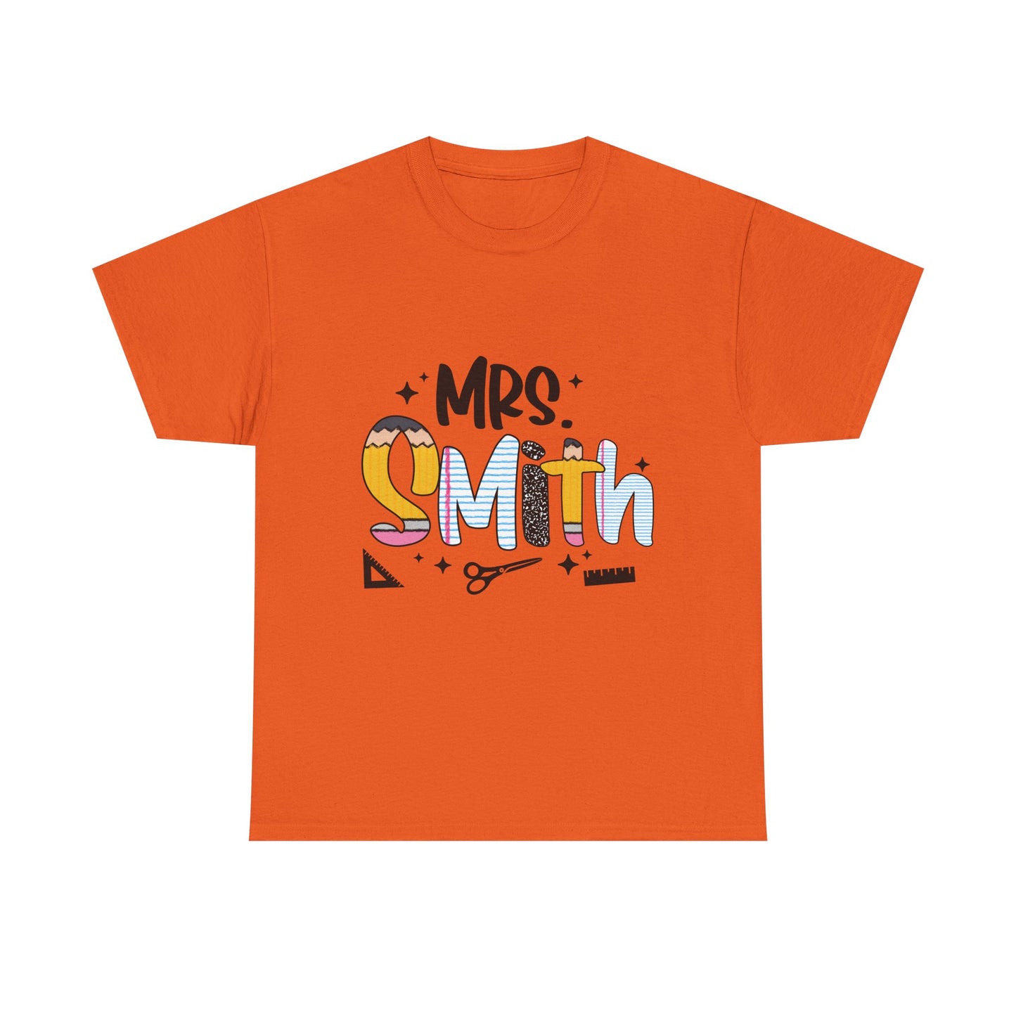 Custom Mrs. Smith Unisex Cotton Tee, Personalized Gift, Bridal Shower T-Shirt, Wedding Celebration, Newlywed Gift