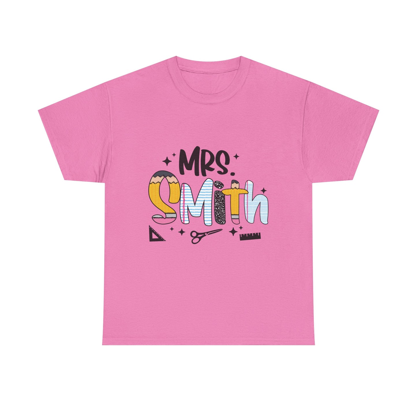 Custom Mrs. Smith Unisex Cotton Tee, Personalized Gift, Bridal Shower T-Shirt, Wedding Celebration, Newlywed Gift