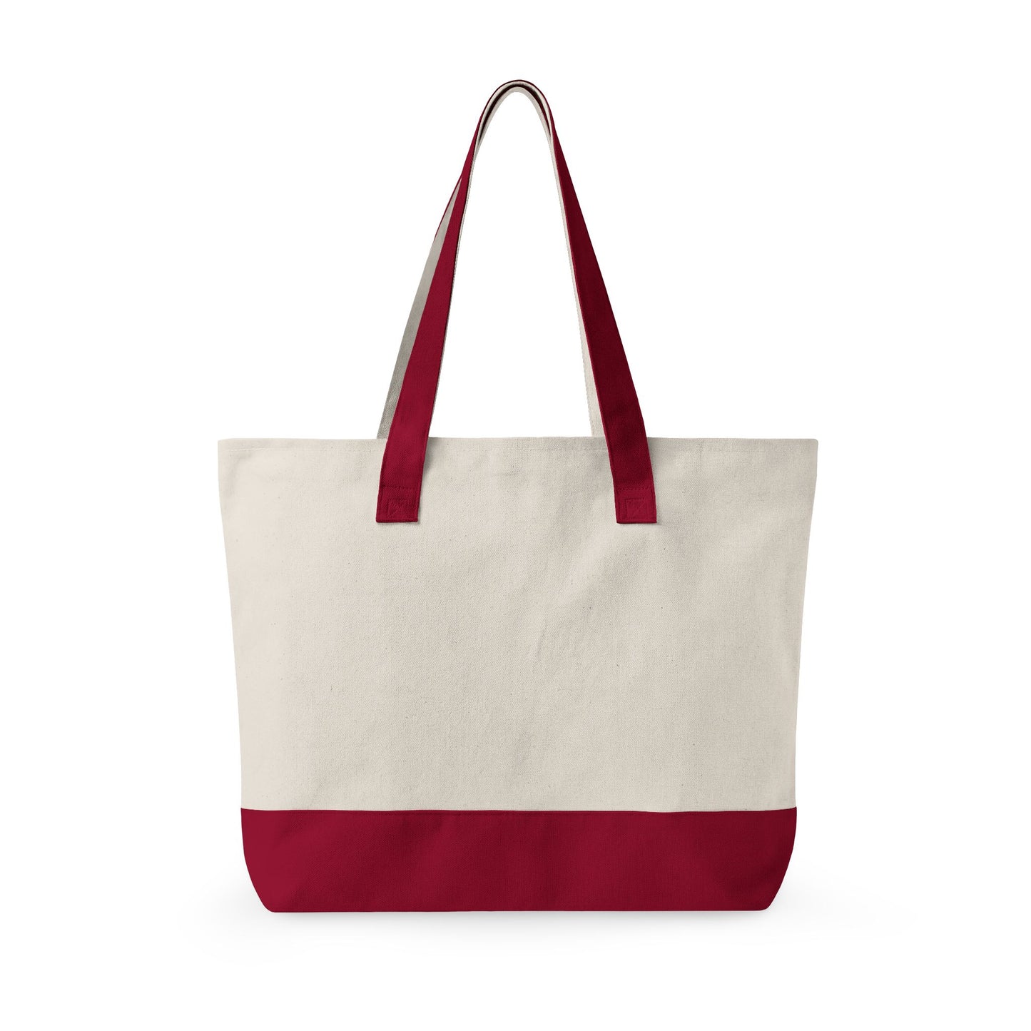 Canvas Tote Bag with Cute Ribbon Bow Print — Zippered Cotton Shopper