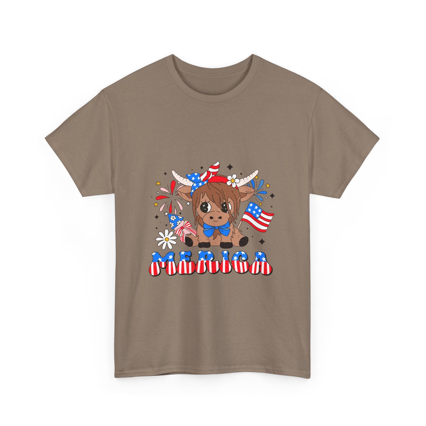 Patriotic Highland Cow T-shirt