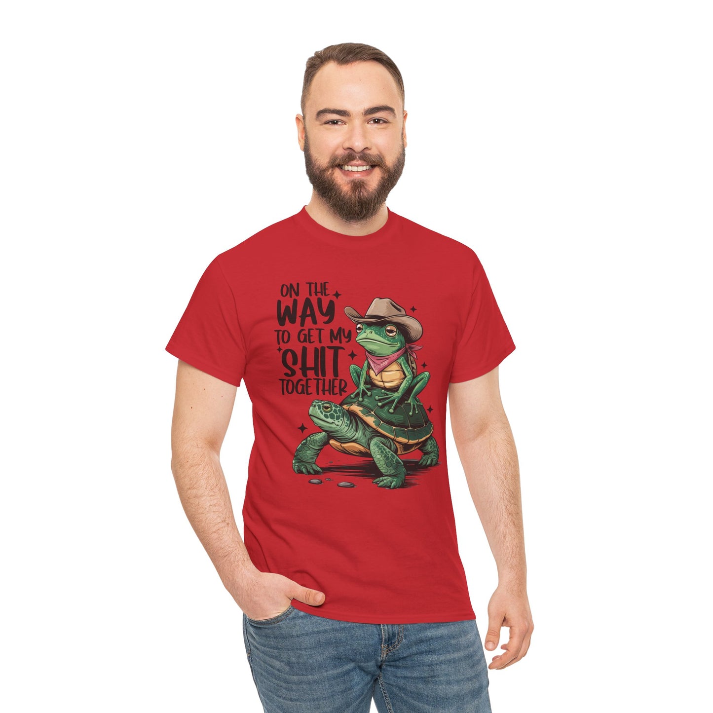 Graphic Tee - Frog Riding a Turtle On My Way To Get My Shit Together Tshirt