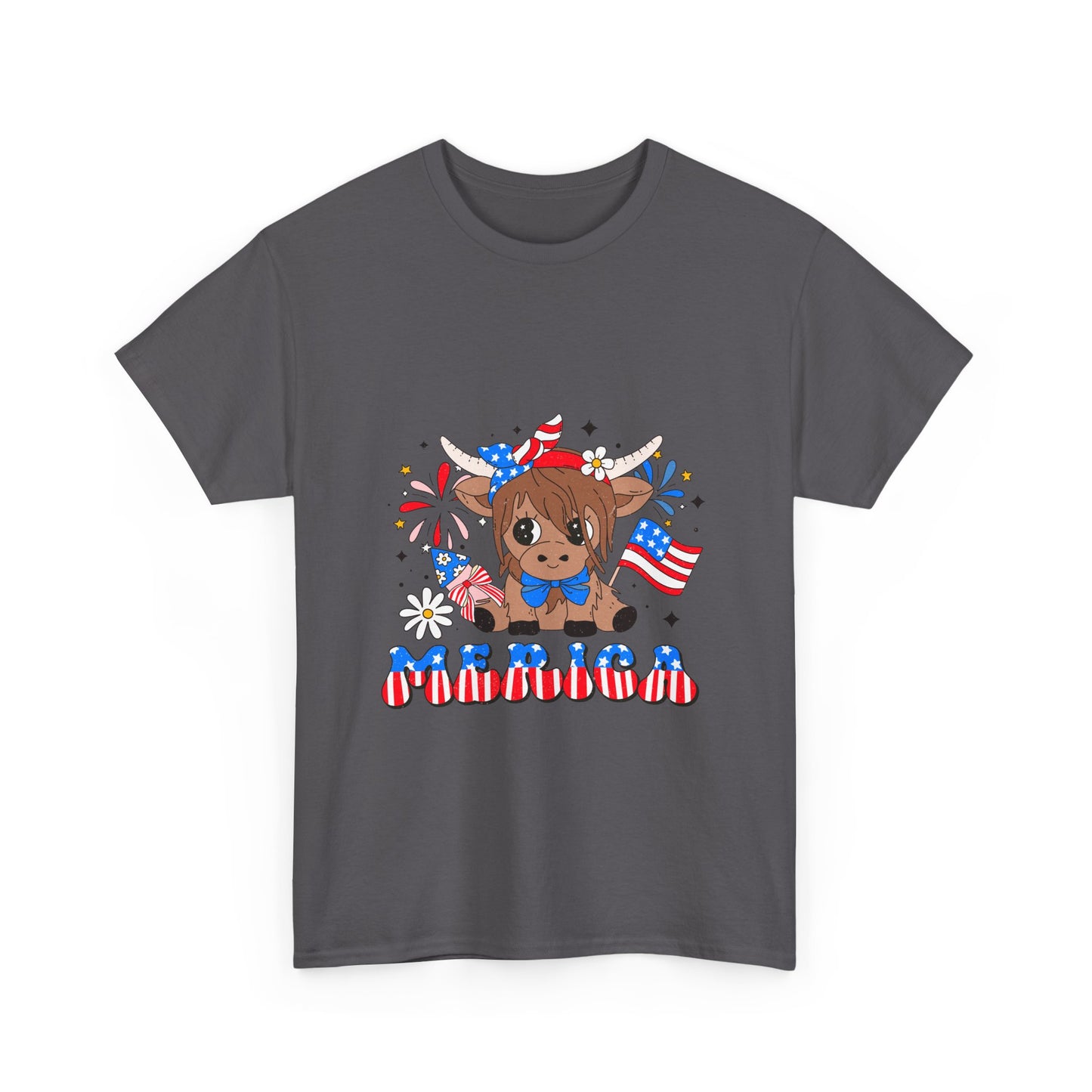 Patriotic Highland Cow T-shirt