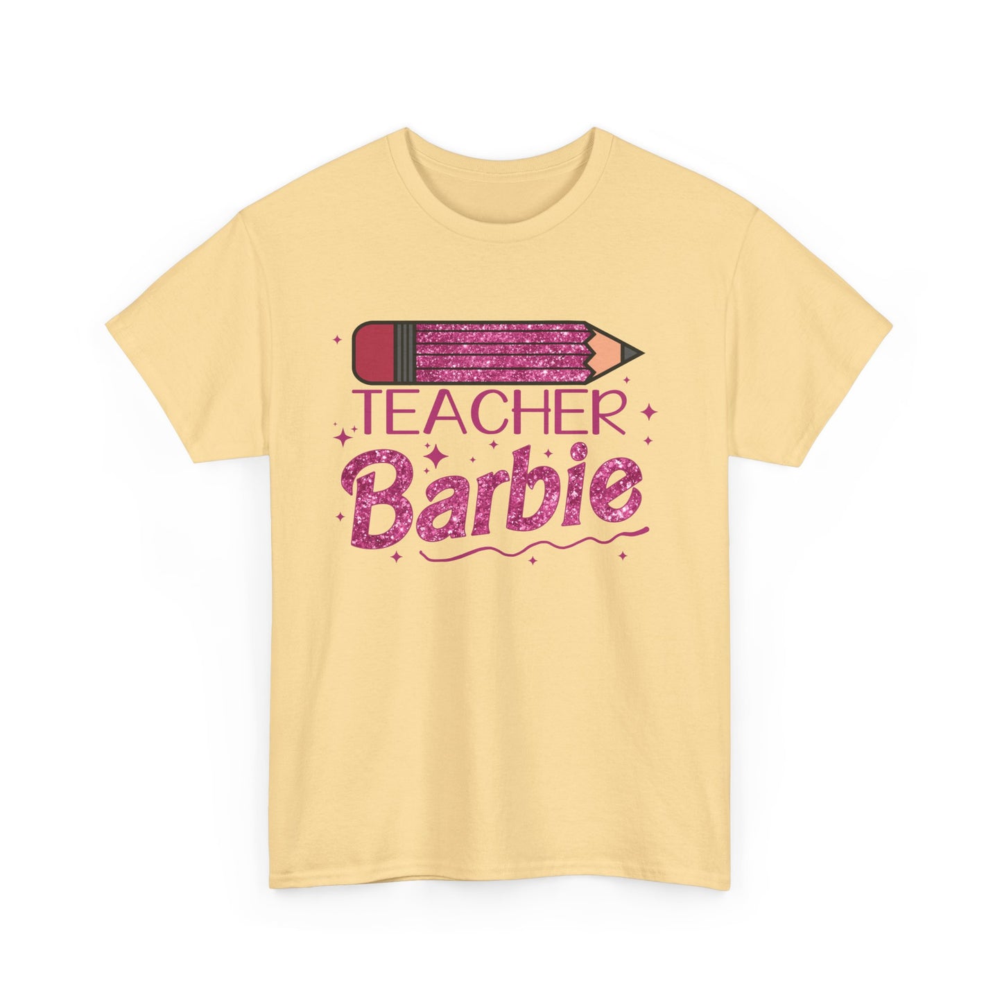 Pink Glittery Pencil Teacher Barbie T-Shirt