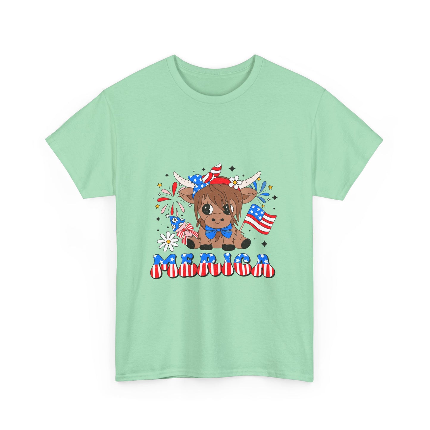 Patriotic Highland Cow T-shirt