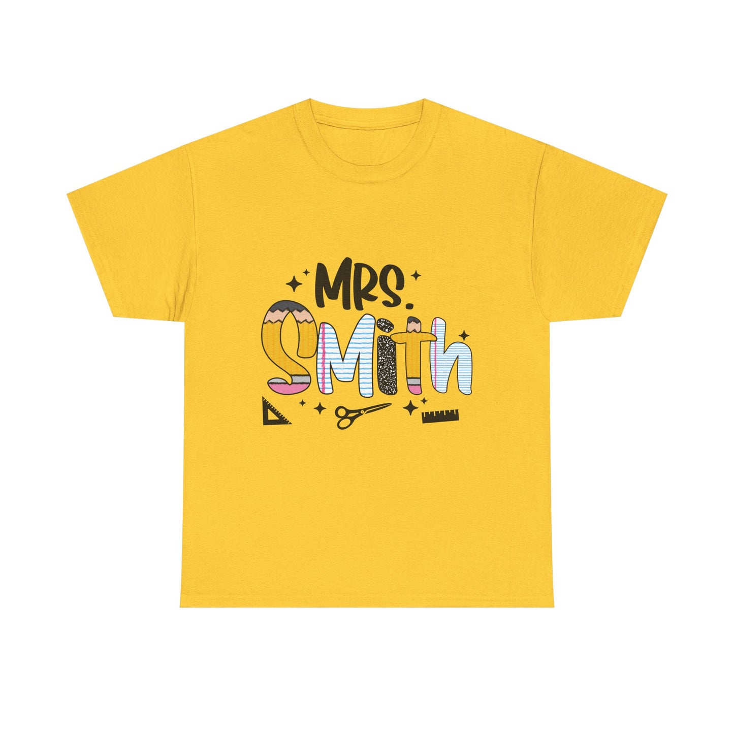 Custom Mrs. Smith Unisex Cotton Tee, Personalized Gift, Bridal Shower T-Shirt, Wedding Celebration, Newlywed Gift