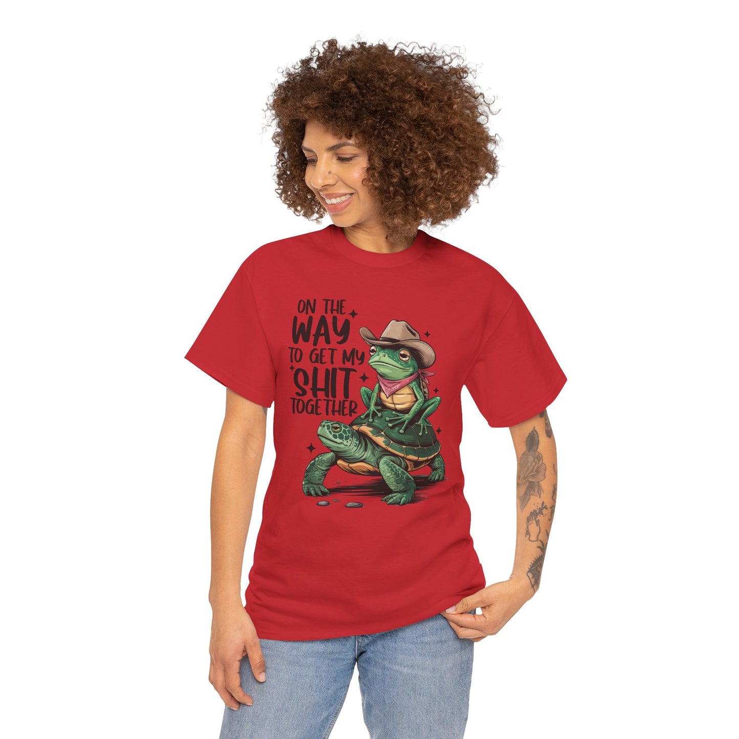 Graphic Tee - Frog Riding a Turtle On My Way To Get My Shit Together Tshirt