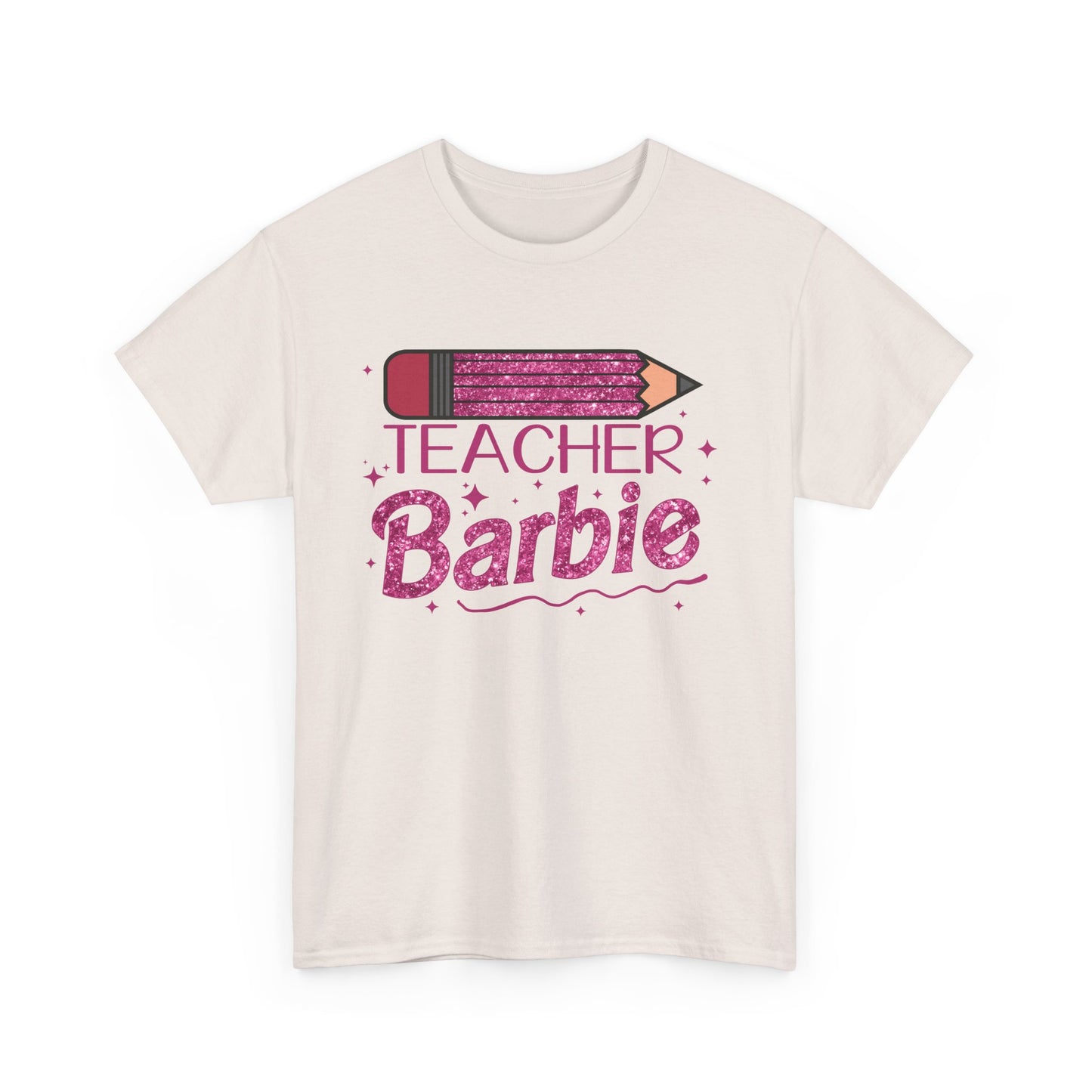 Pink Glittery Pencil Teacher Barbie T-Shirt