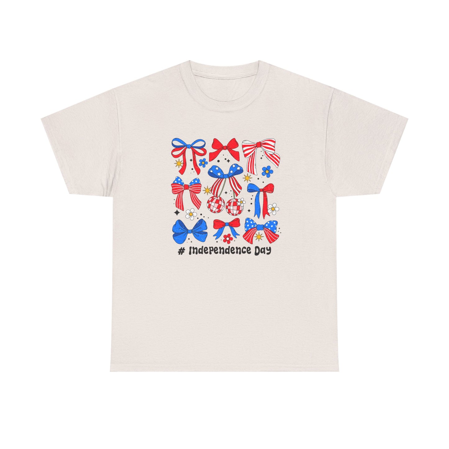 Patriotic Bow Graphic Tee for Independence Day