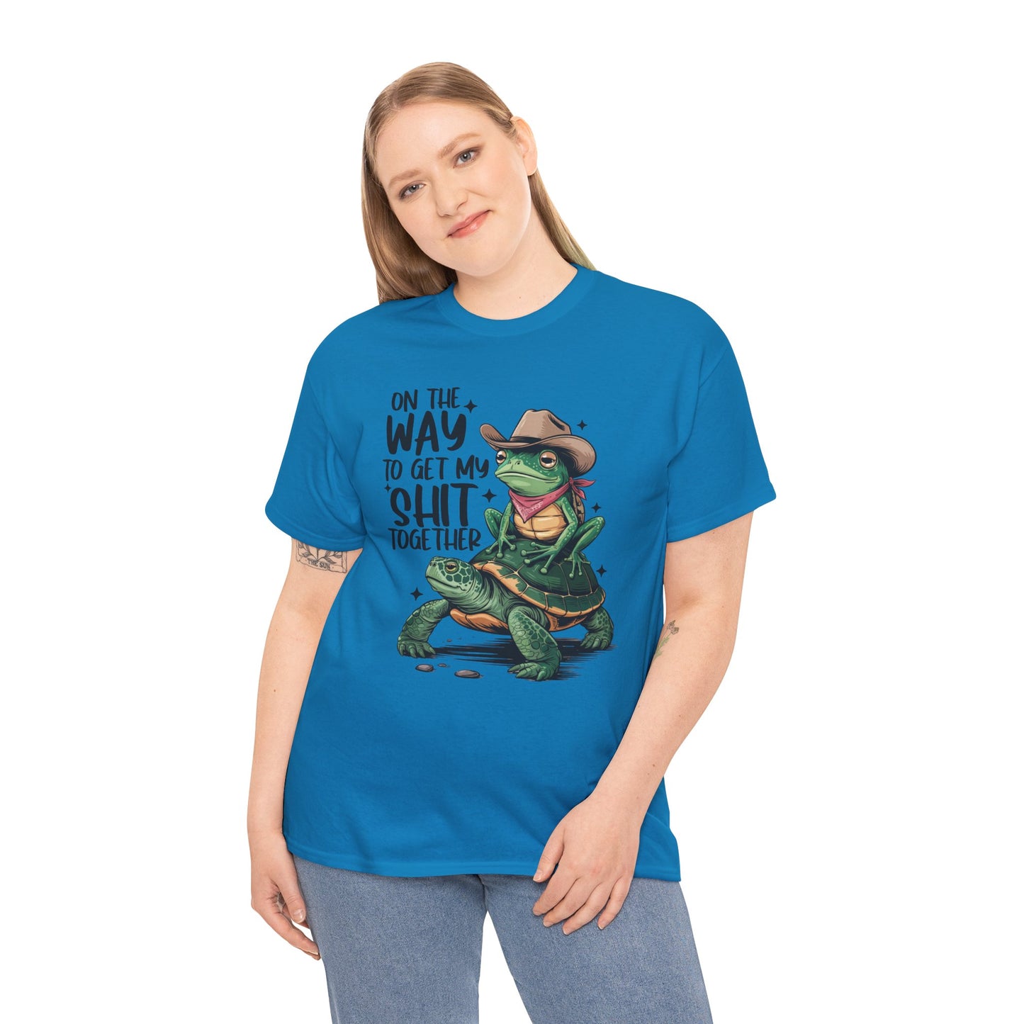Graphic Tee - Frog Riding a Turtle On My Way To Get My Shit Together Tshirt