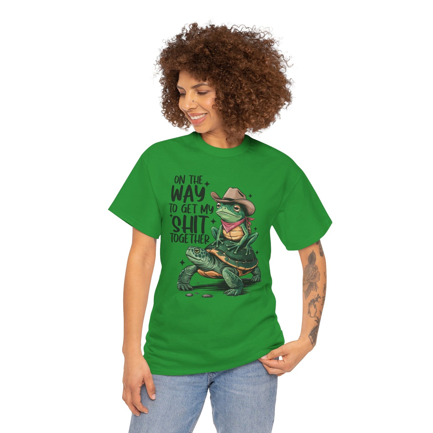 Graphic Tee - Frog Riding a Turtle On My Way To Get My Shit Together Tshirt