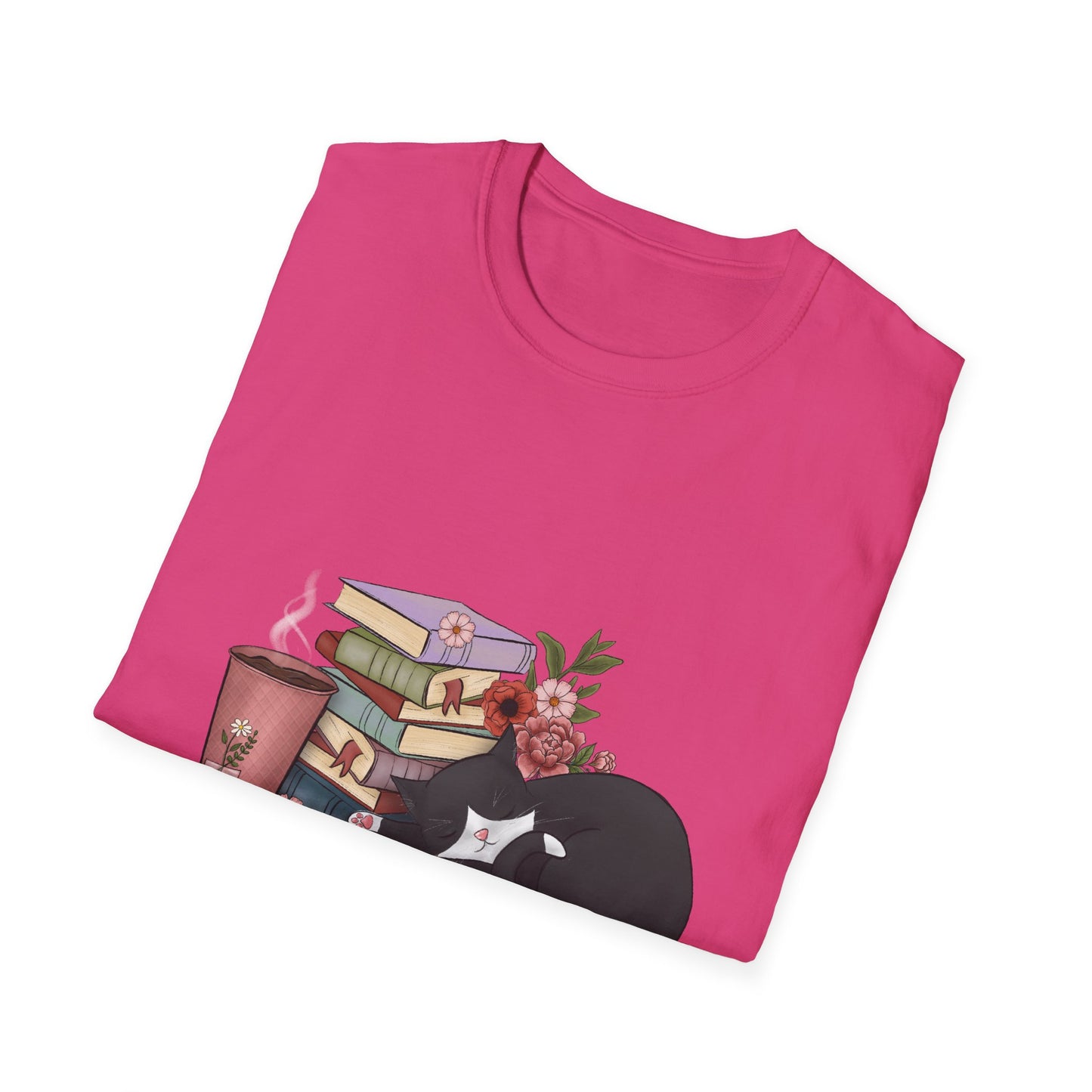 Coffee and Books Cat Tee