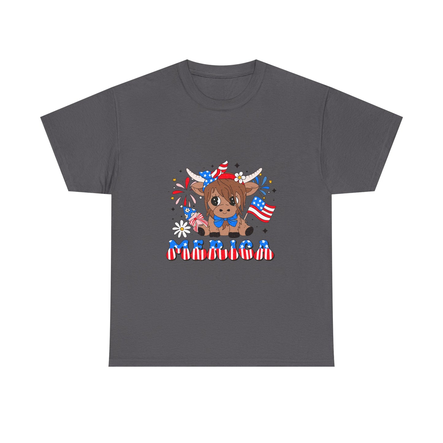Patriotic Highland Cow T-shirt