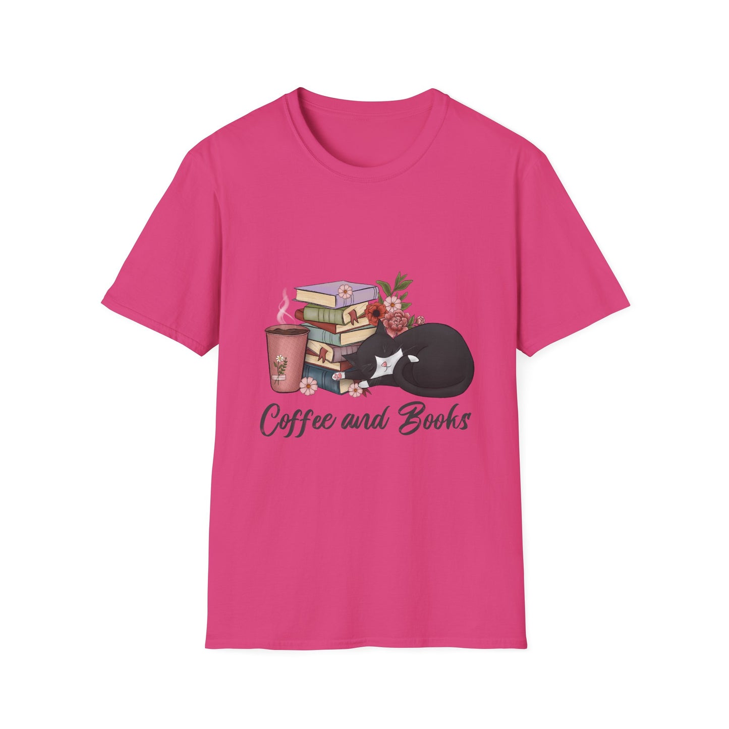 Coffee and Books Cat Tee