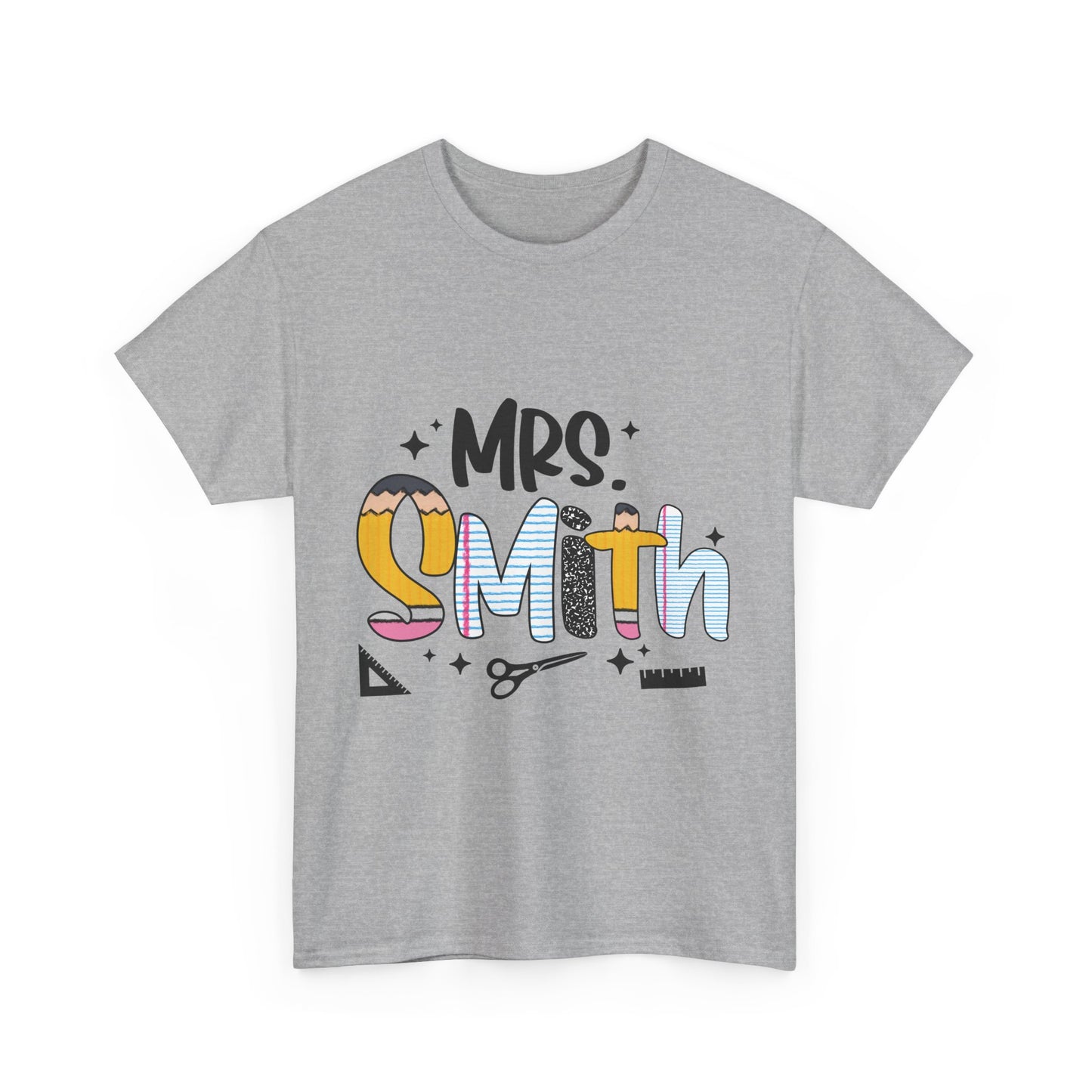 Custom Mrs. Smith Unisex Cotton Tee, Personalized Gift, Bridal Shower T-Shirt, Wedding Celebration, Newlywed Gift