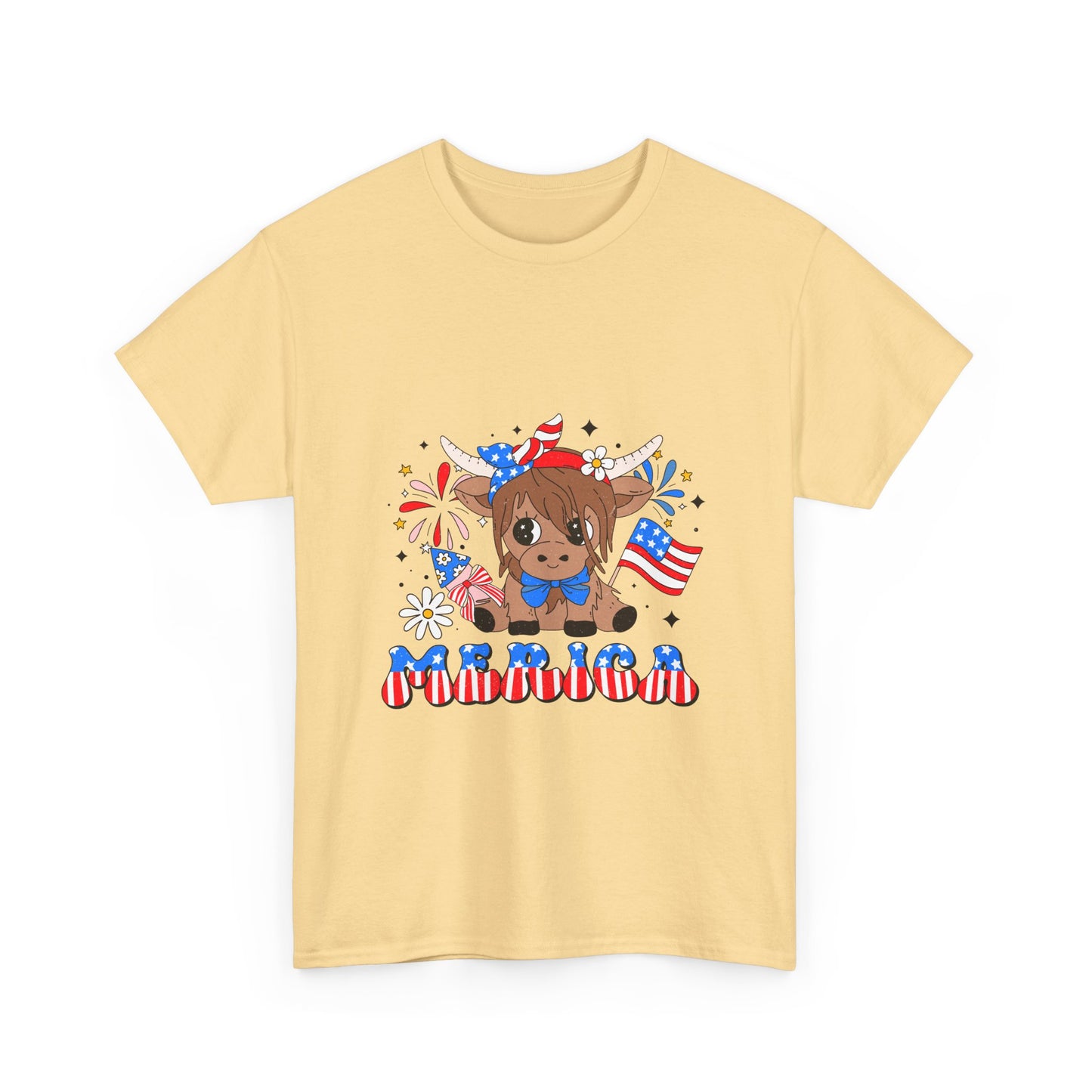 Patriotic Highland Cow T-shirt