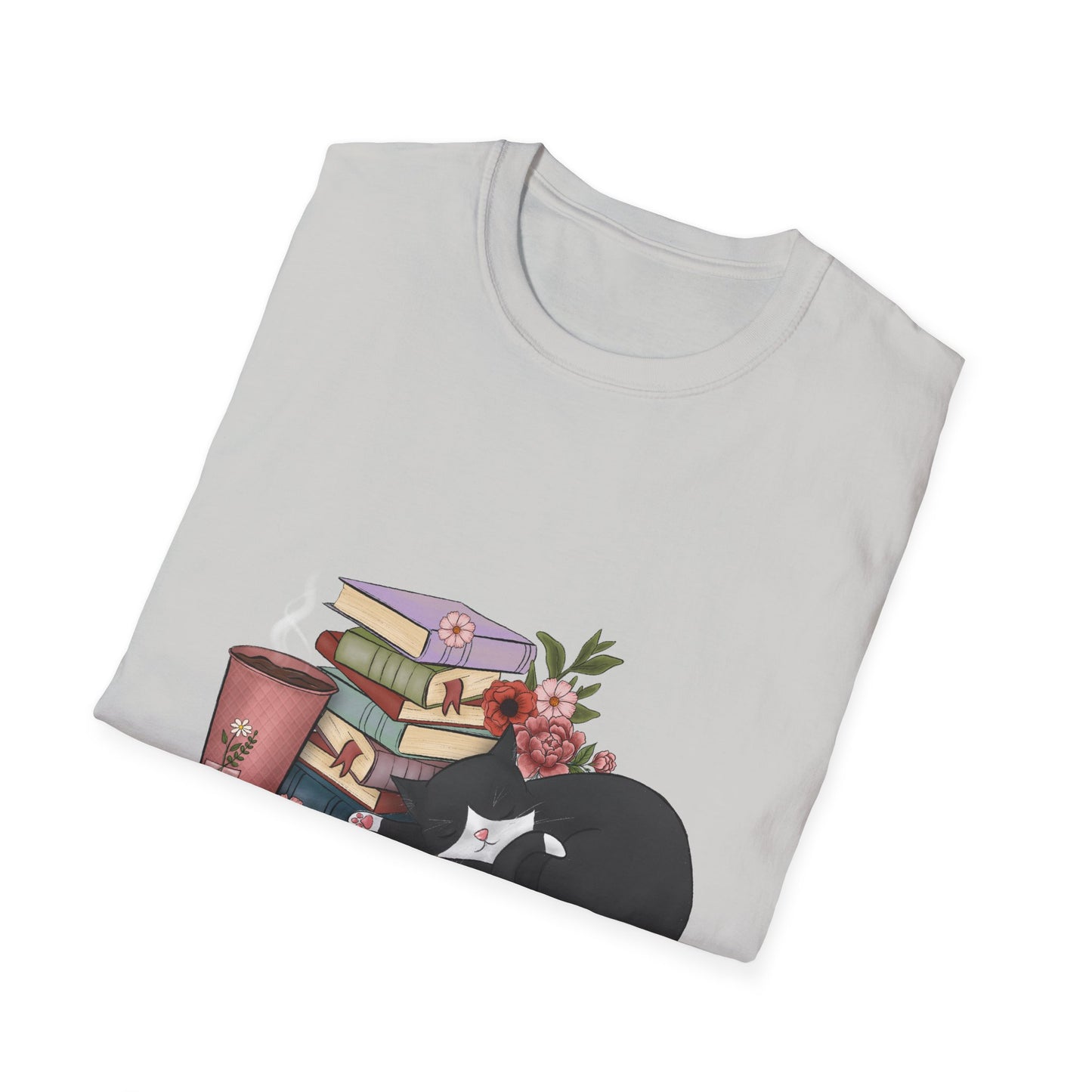 Coffee and Books Cat Tee