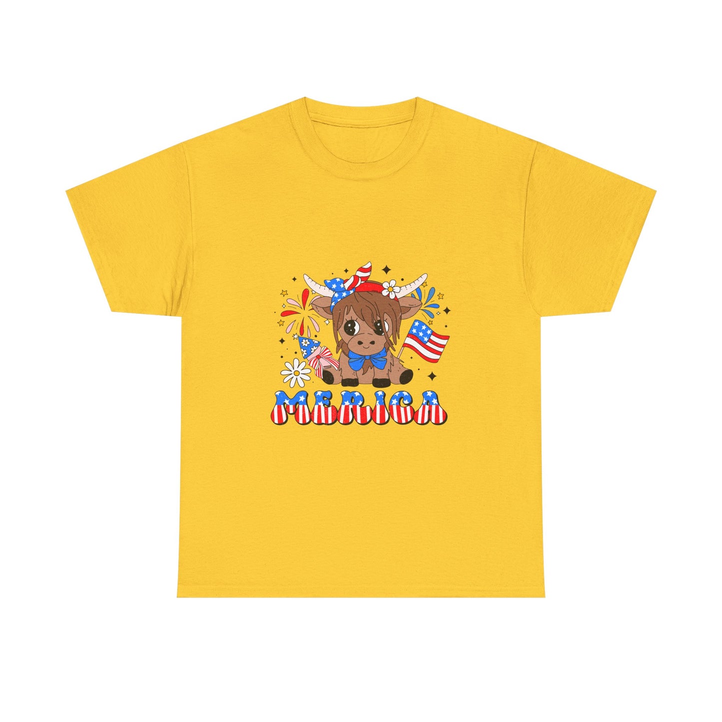 Patriotic Highland Cow T-shirt