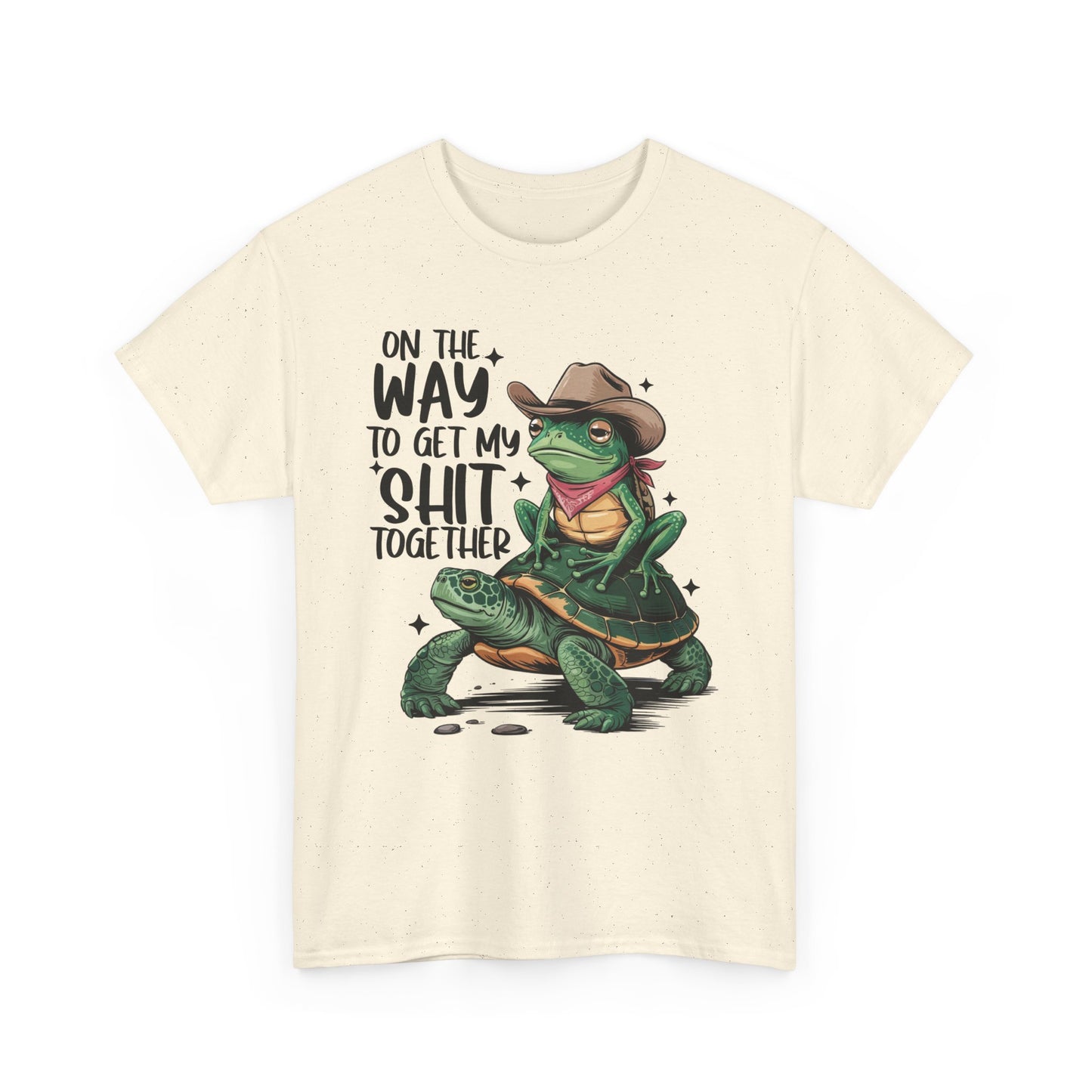 Graphic Tee - Frog Riding a Turtle On My Way To Get My Shit Together Tshirt