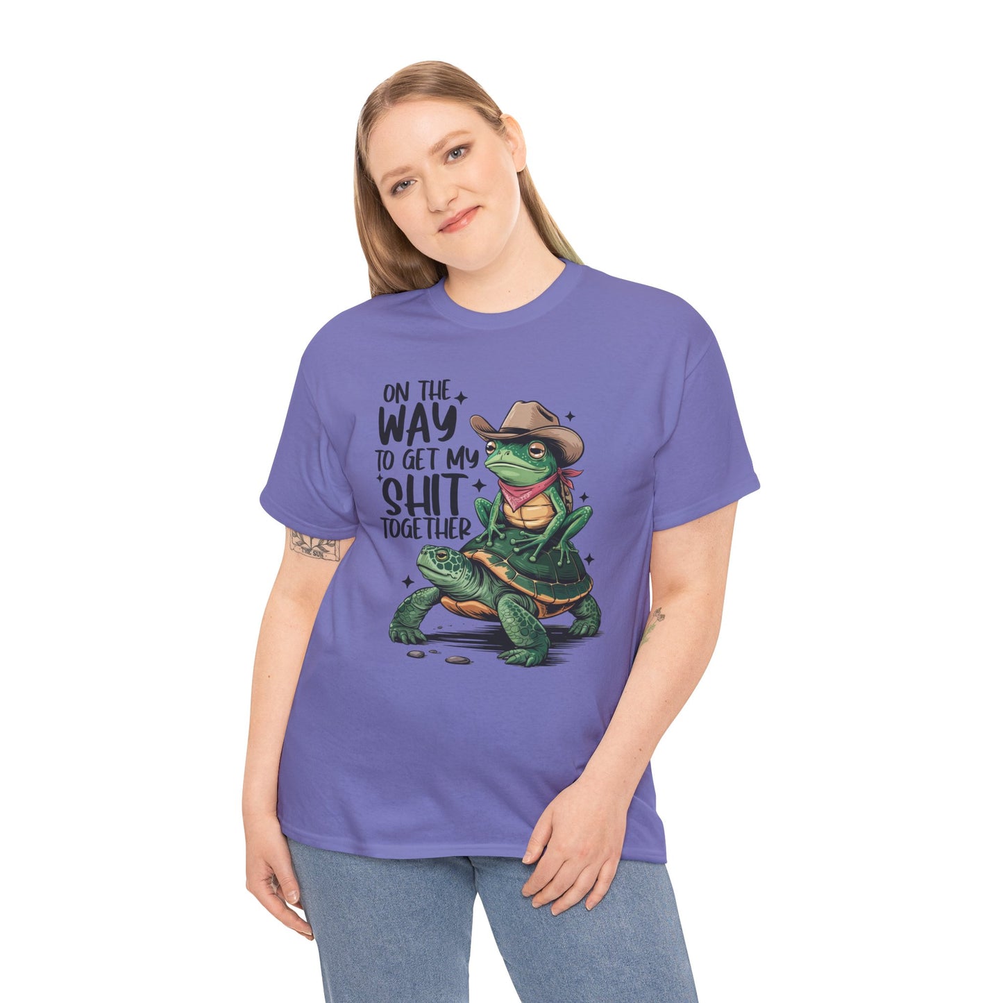 Graphic Tee - Frog Riding a Turtle On My Way To Get My Shit Together Tshirt