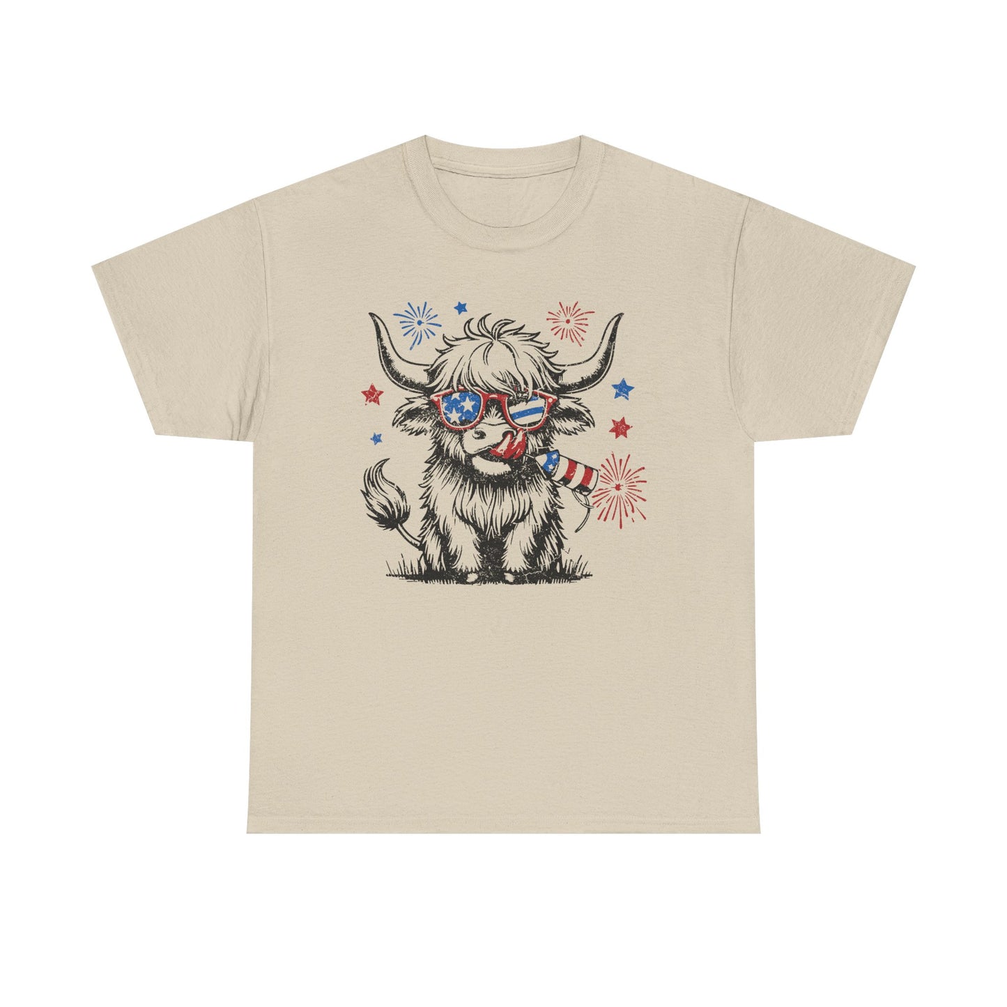 Patriotic Highland Cow Tee