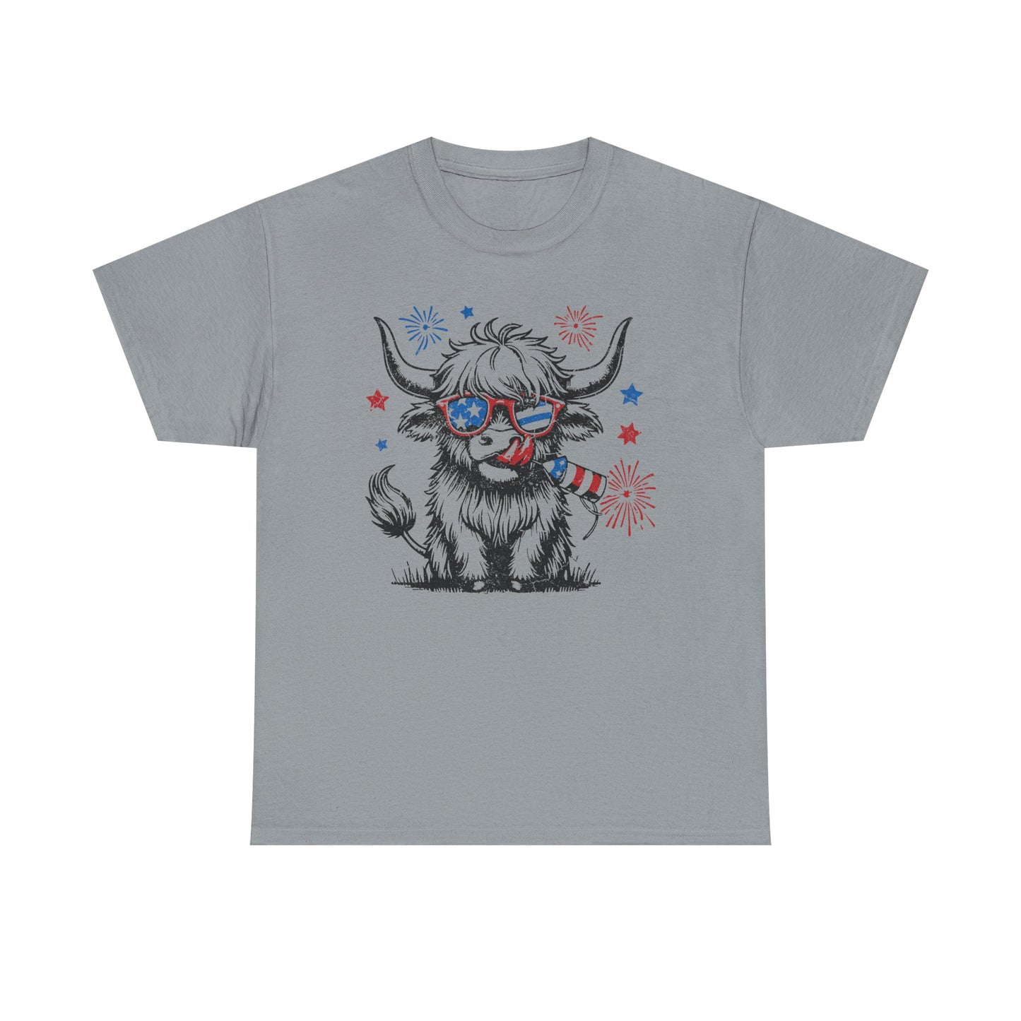 Patriotic Highland Cow Tee