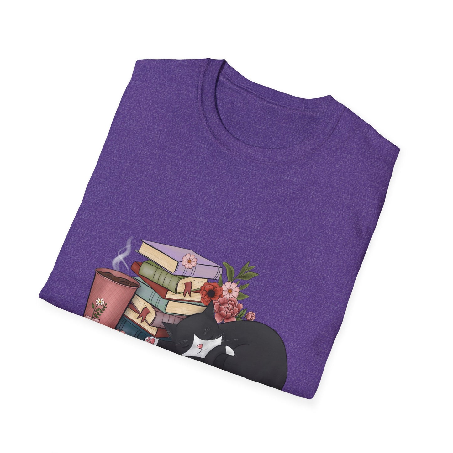 Coffee and Books Cat Tee