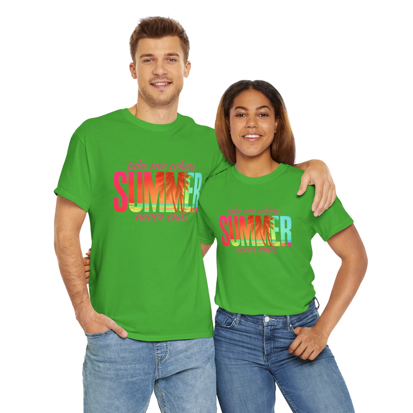 Summer Vibes Unisex Heavy Cotton Tee, Beachwear, Vacation Shirt, Gift for Summer Lovers, Casual Summer Tee, Outdoor Activities Wear