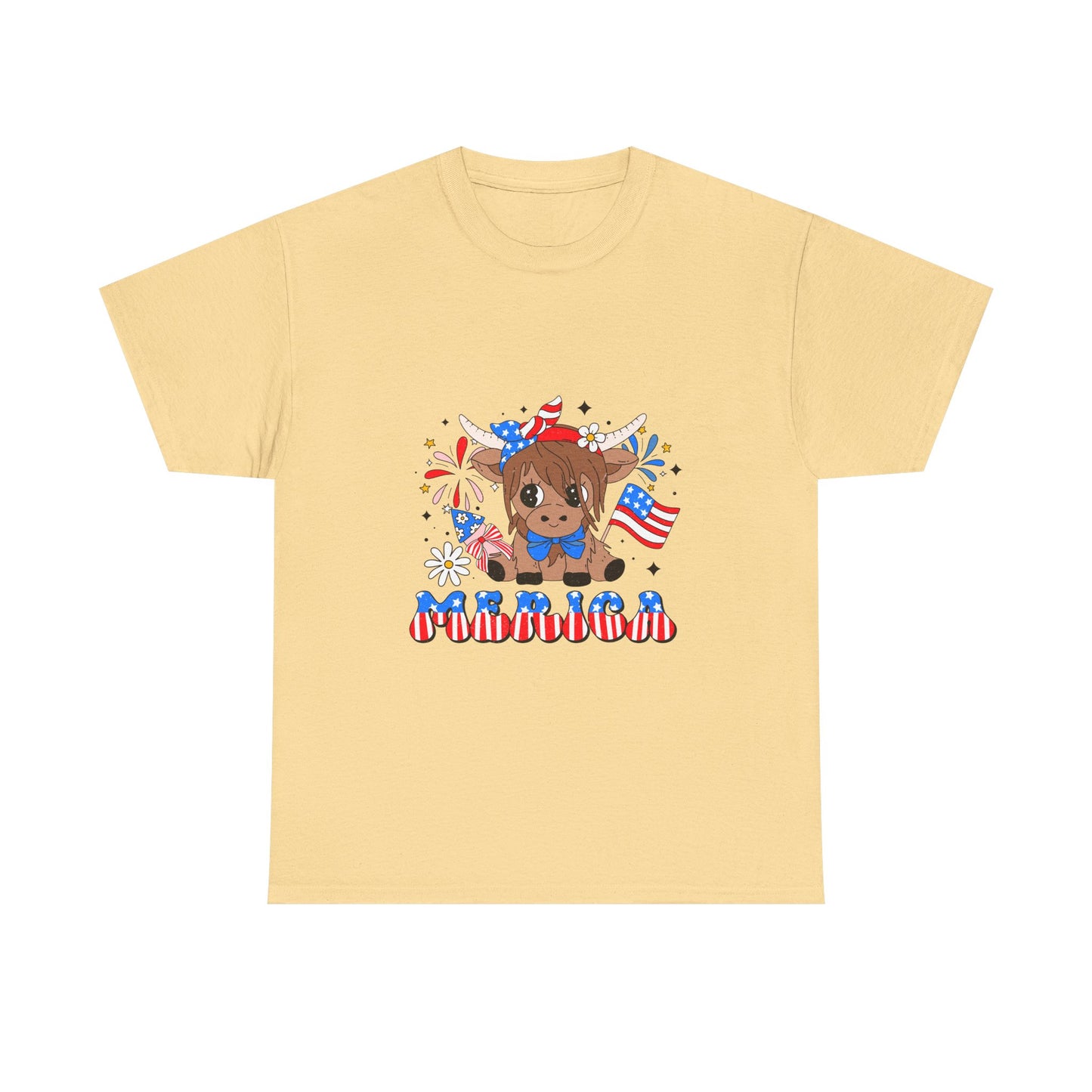 Patriotic Highland Cow T-shirt