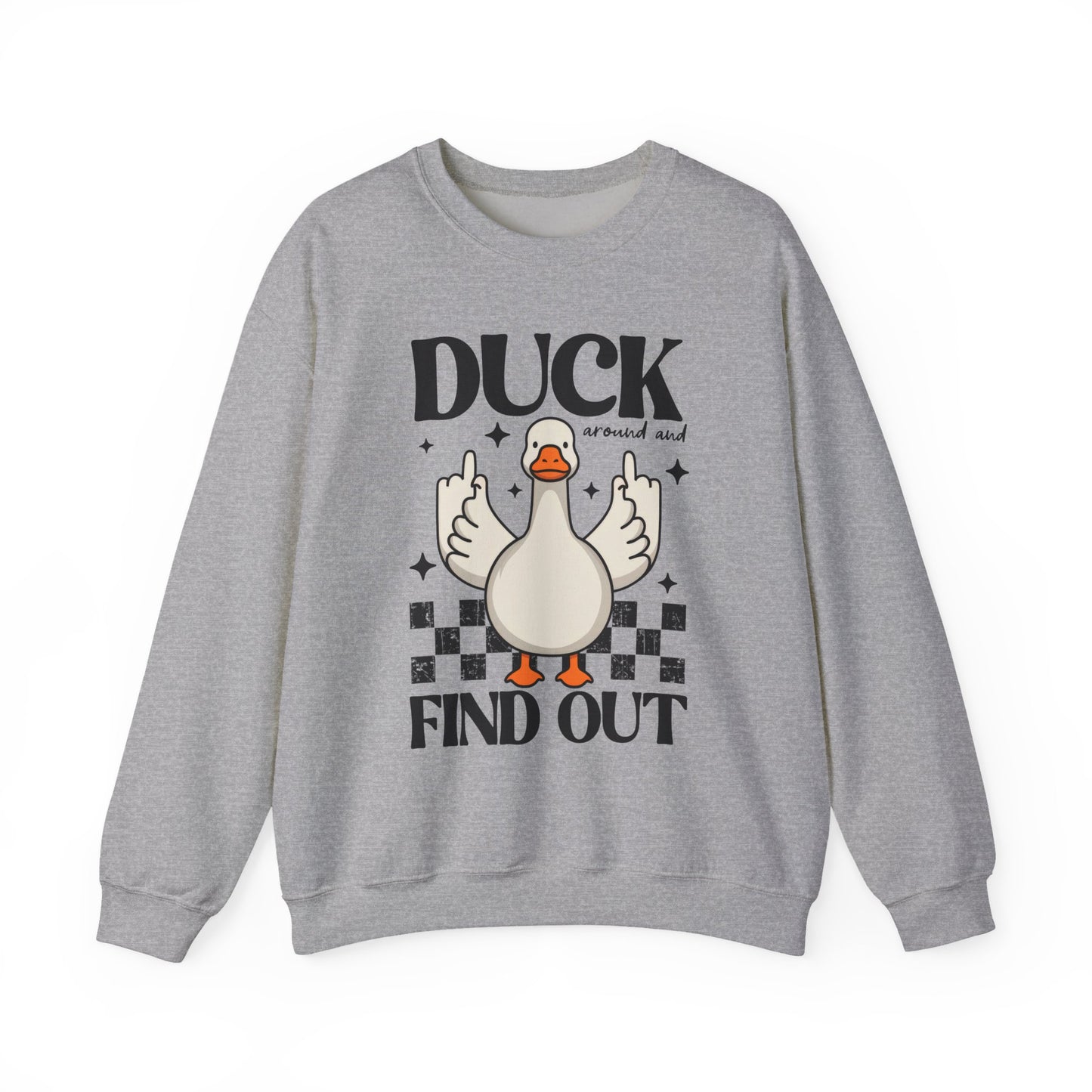 Whimsical Duck Graphic Sweatshirt - Fun Cozy Apparel for Animal Lovers, Ideal Gift for Birthdays, Holidays, Casual Wear, Funny Gift