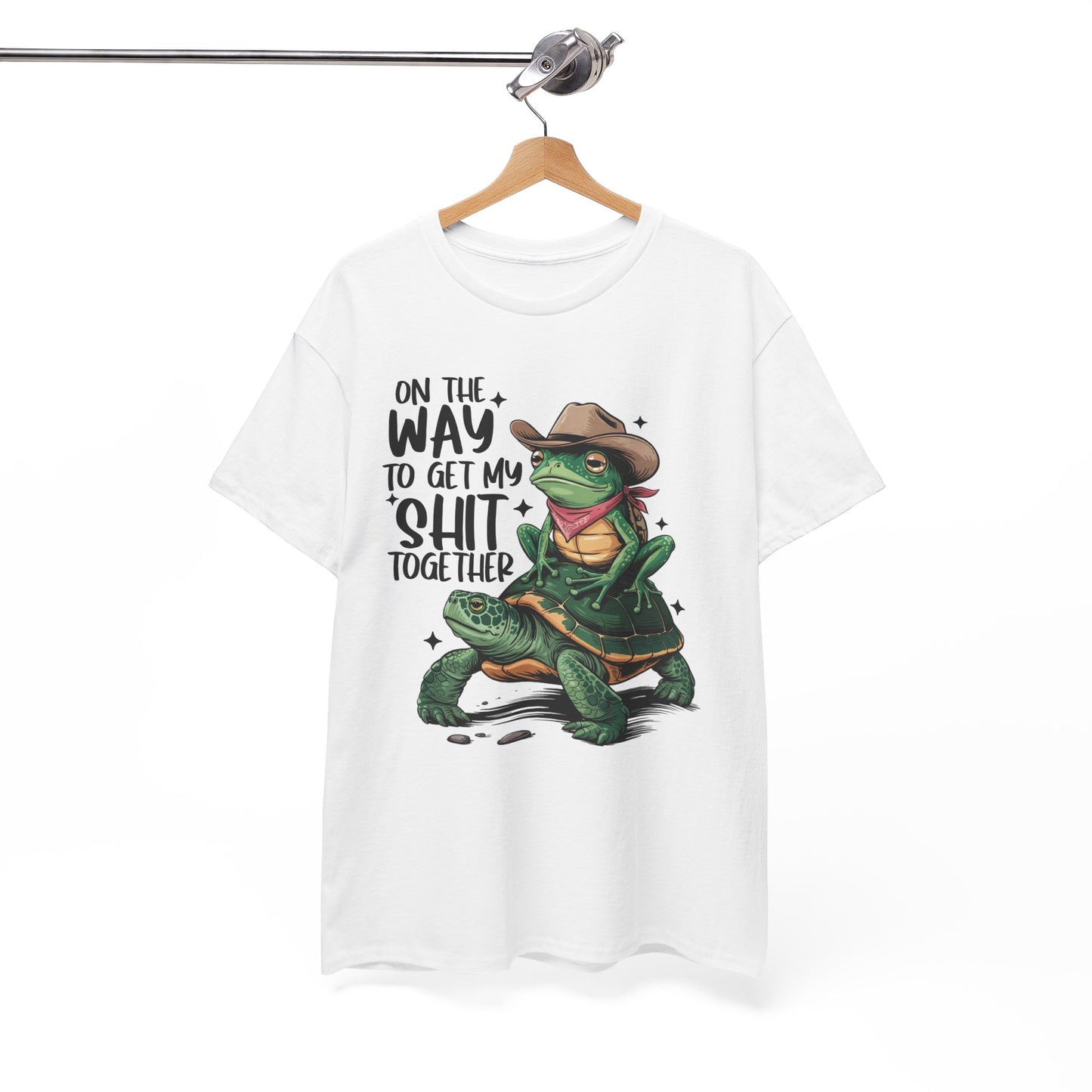 Graphic Tee - Frog Riding a Turtle On My Way To Get My Shit Together Tshirt