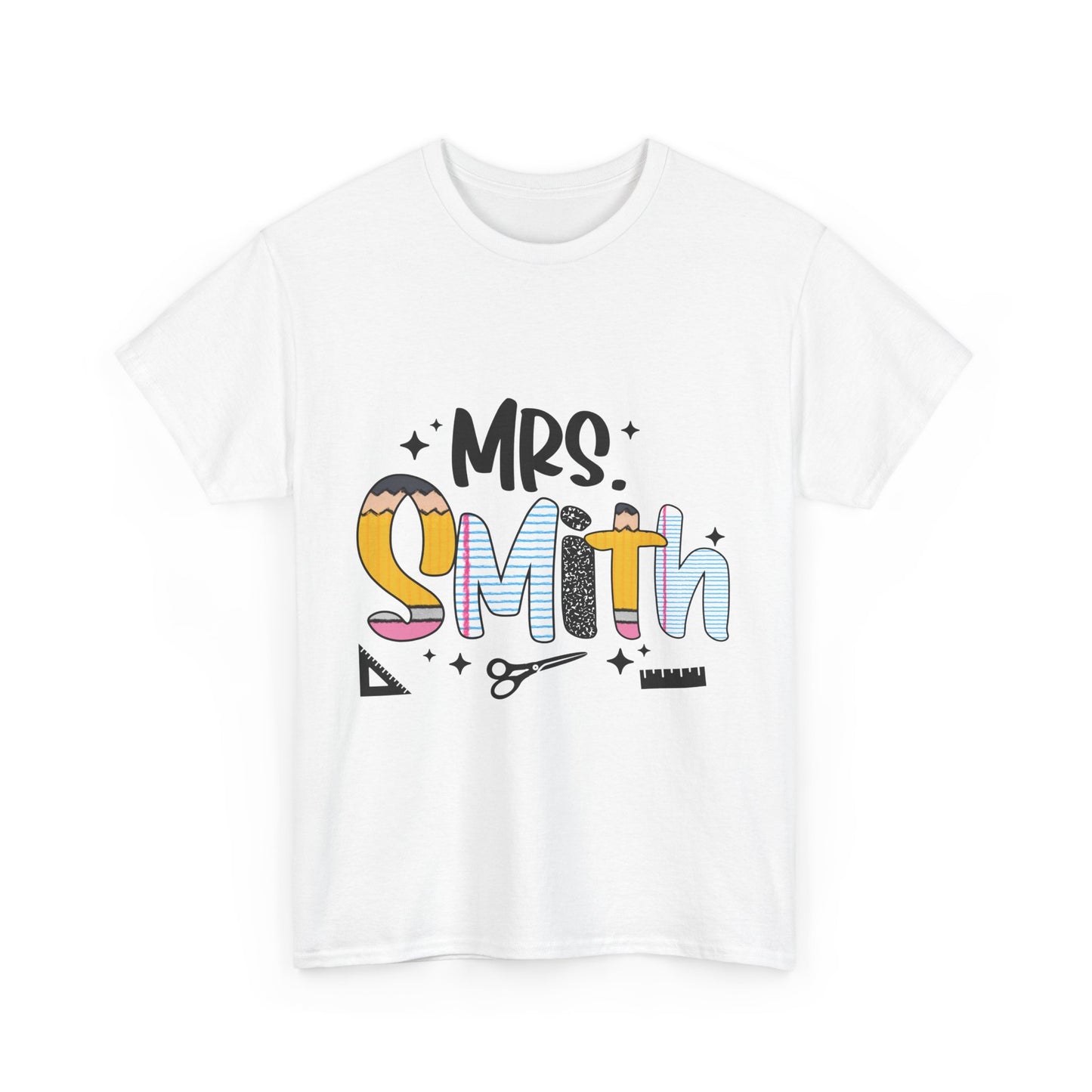 Custom Mrs. Smith Unisex Cotton Tee, Personalized Gift, Bridal Shower T-Shirt, Wedding Celebration, Newlywed Gift