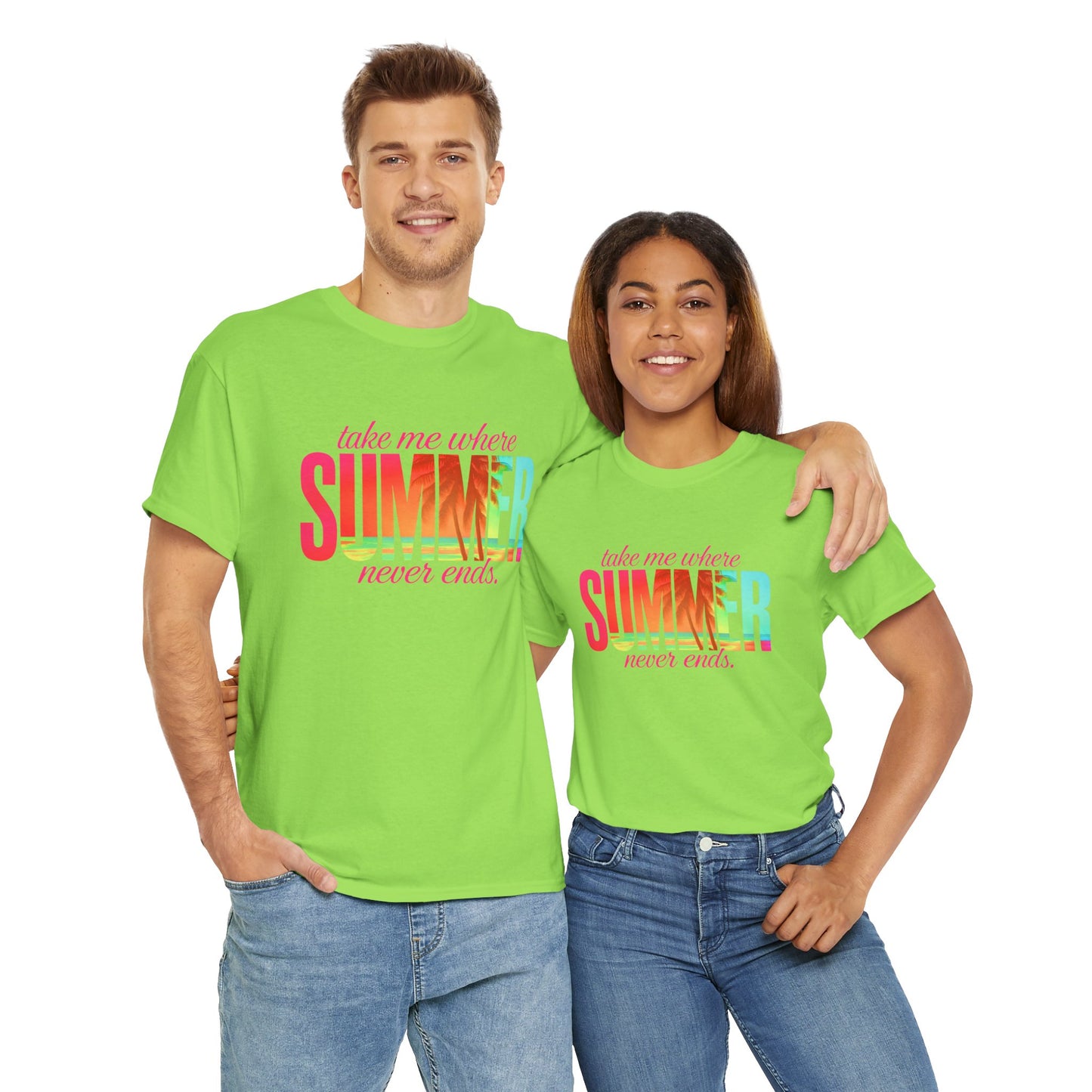 Summer Vibes Unisex Heavy Cotton Tee, Beachwear, Vacation Shirt, Gift for Summer Lovers, Casual Summer Tee, Outdoor Activities Wear