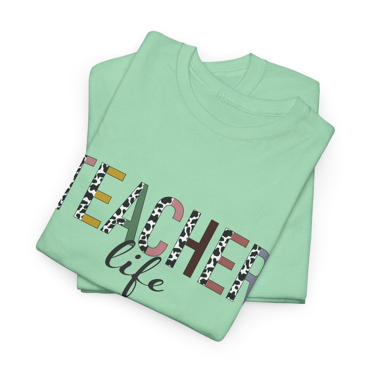 Teacher Life Unisex Heavy Cotton Tee – Perfect Gift for Educators, Back to School, Teacher Appreciation, Casual Wear, Gift