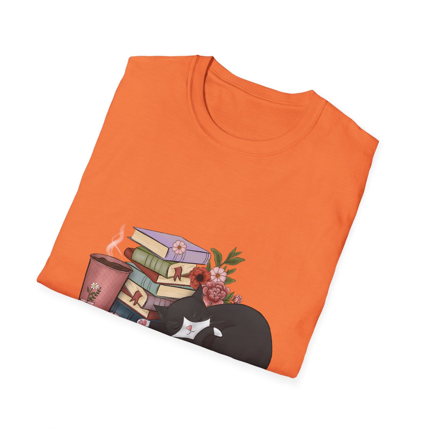 Coffee and Books Cat Tee