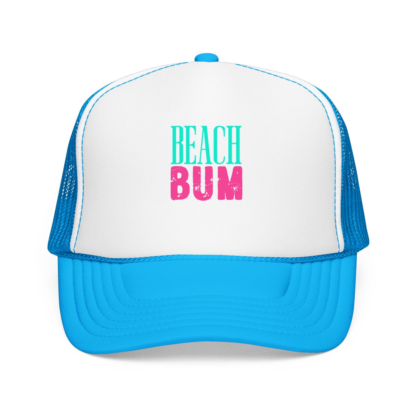 Beach Bum Trucker Hat - Retro Surf Foam Mesh Cap